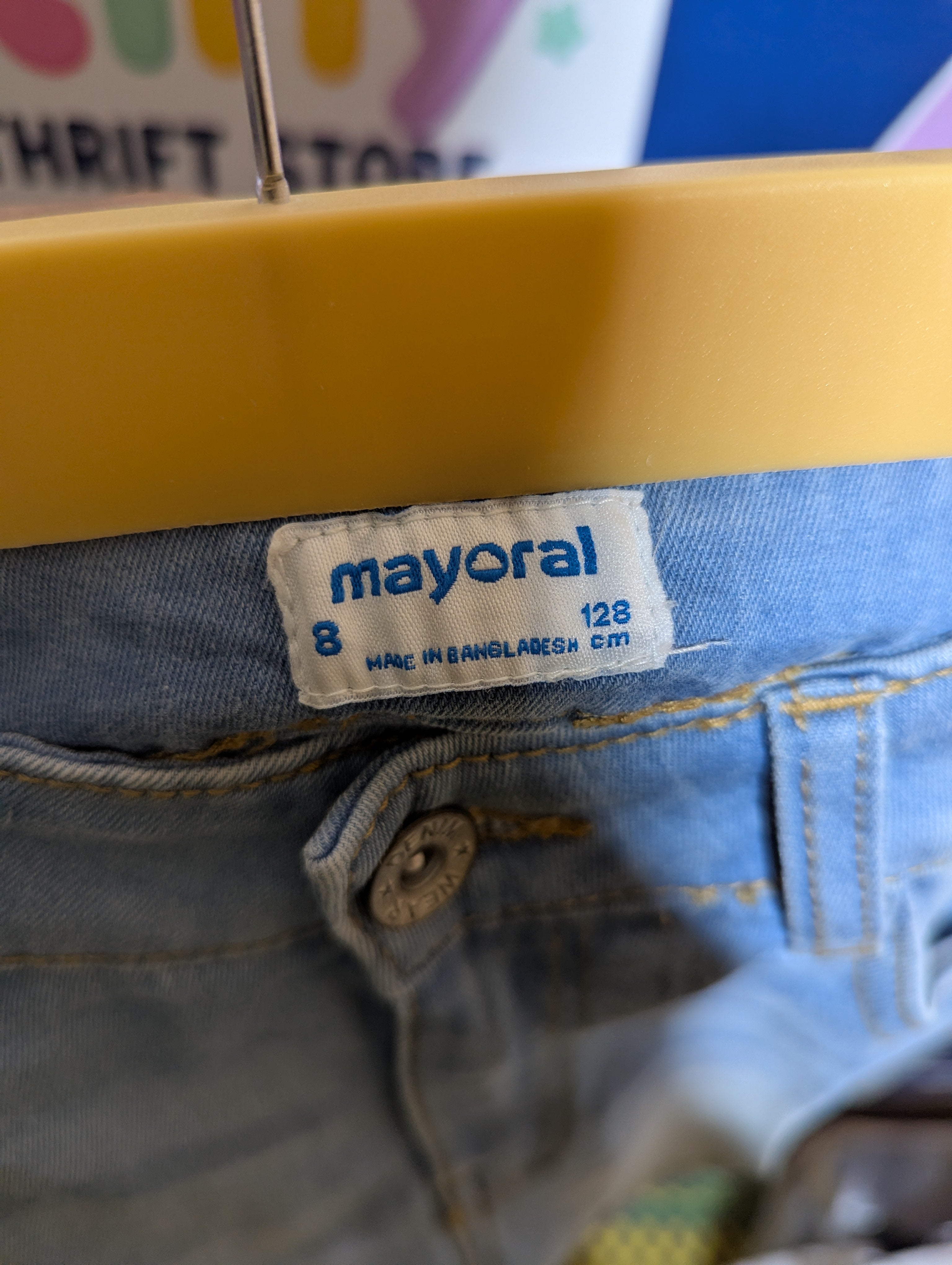 Mayoral Girls Light Wash Denim Casual Shorts - Size 8 Years Estimated Age 8 Years AB2