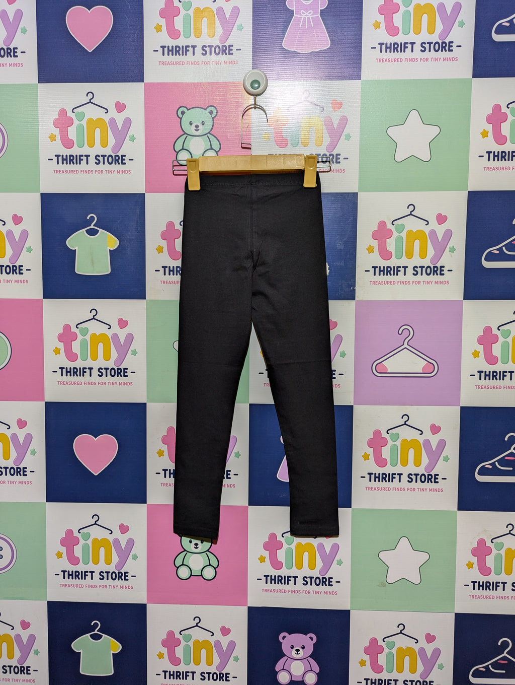 H&M Girls Essential Black Stretch Leggings - Size 130 CM Estimated Age 7-8 Years AB2
