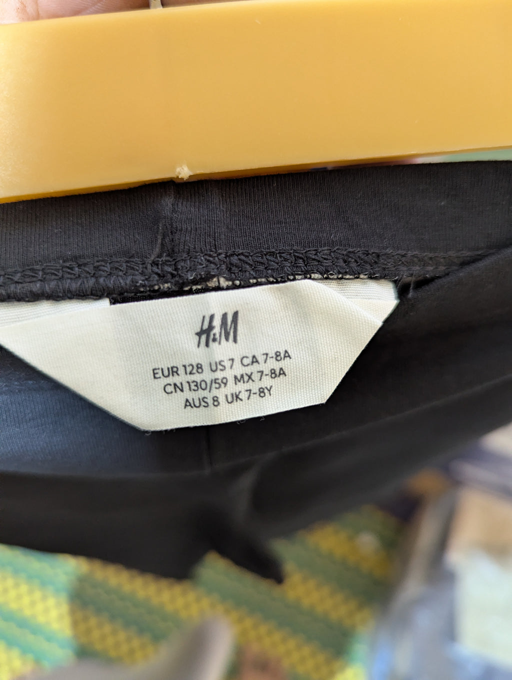 H&M Girls Essential Black Stretch Leggings - Size 130 CM Estimated Age 7-8 Years AB2