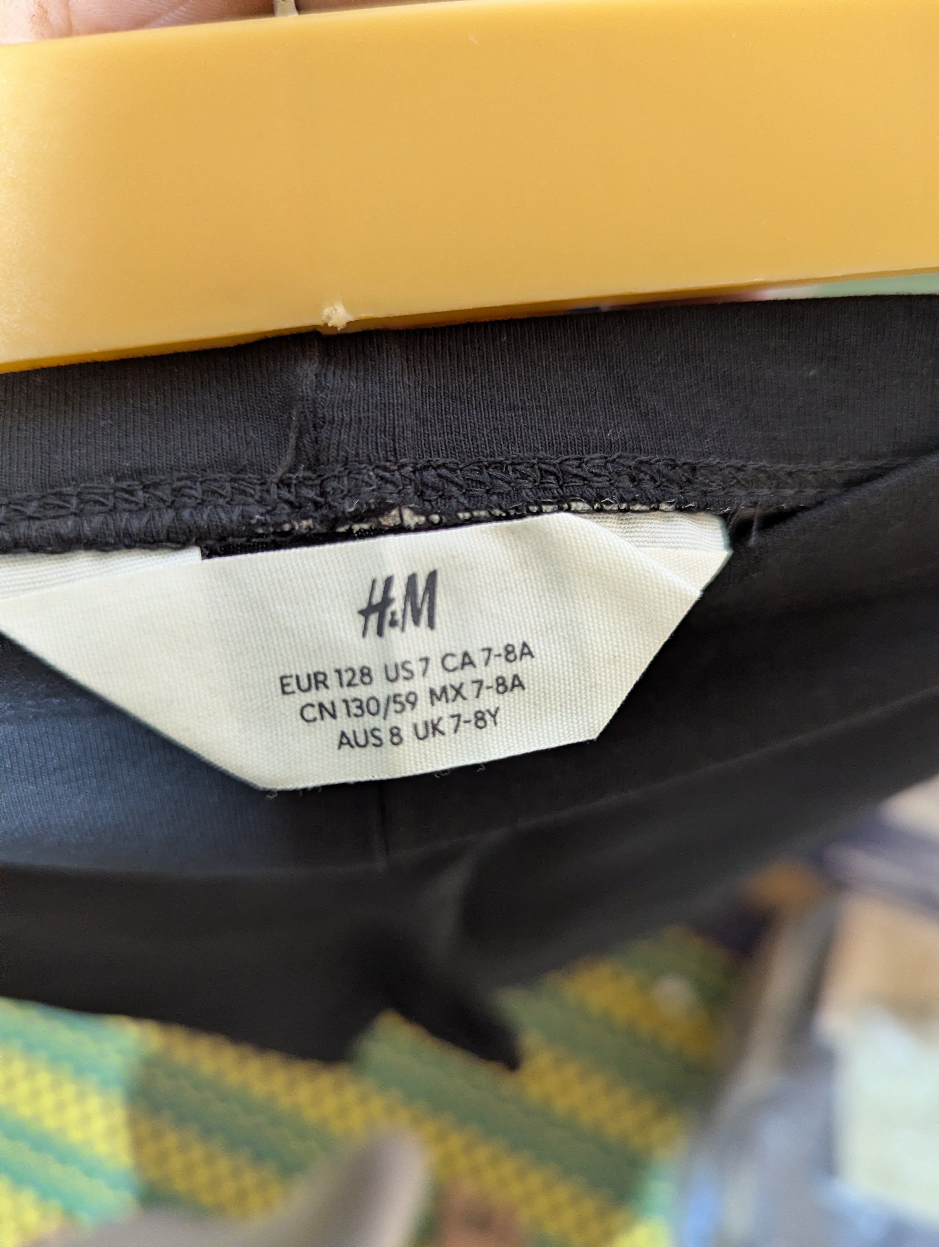 H&M Girls Essential Black Stretch Leggings - Size 130 CM Estimated Age 7-8 Years AB2