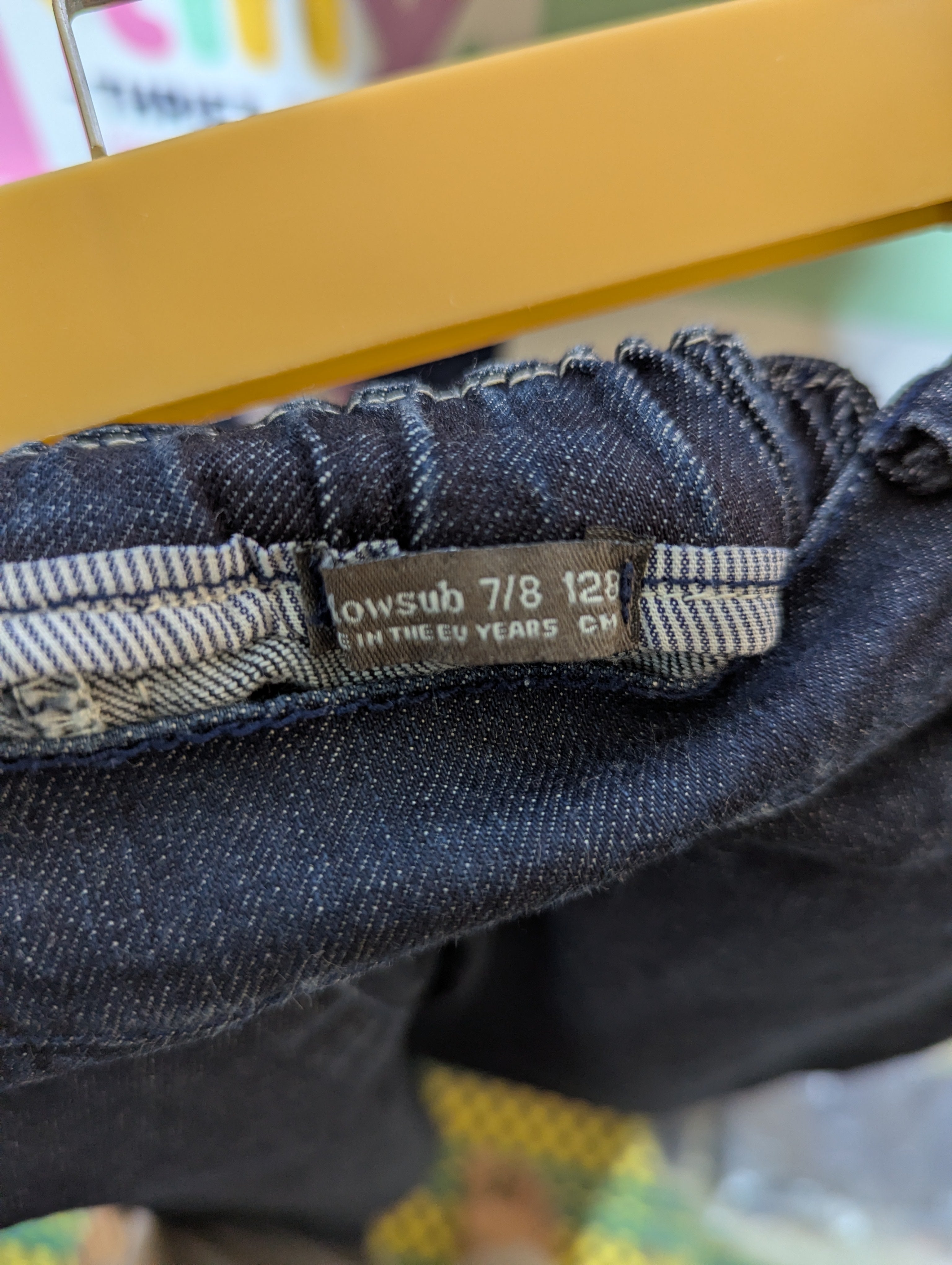 Lowsub Girls Dark Wash "Wide-Leg" Denim Pants - Size 128 CM Estimated Age 7-8 Years AB2