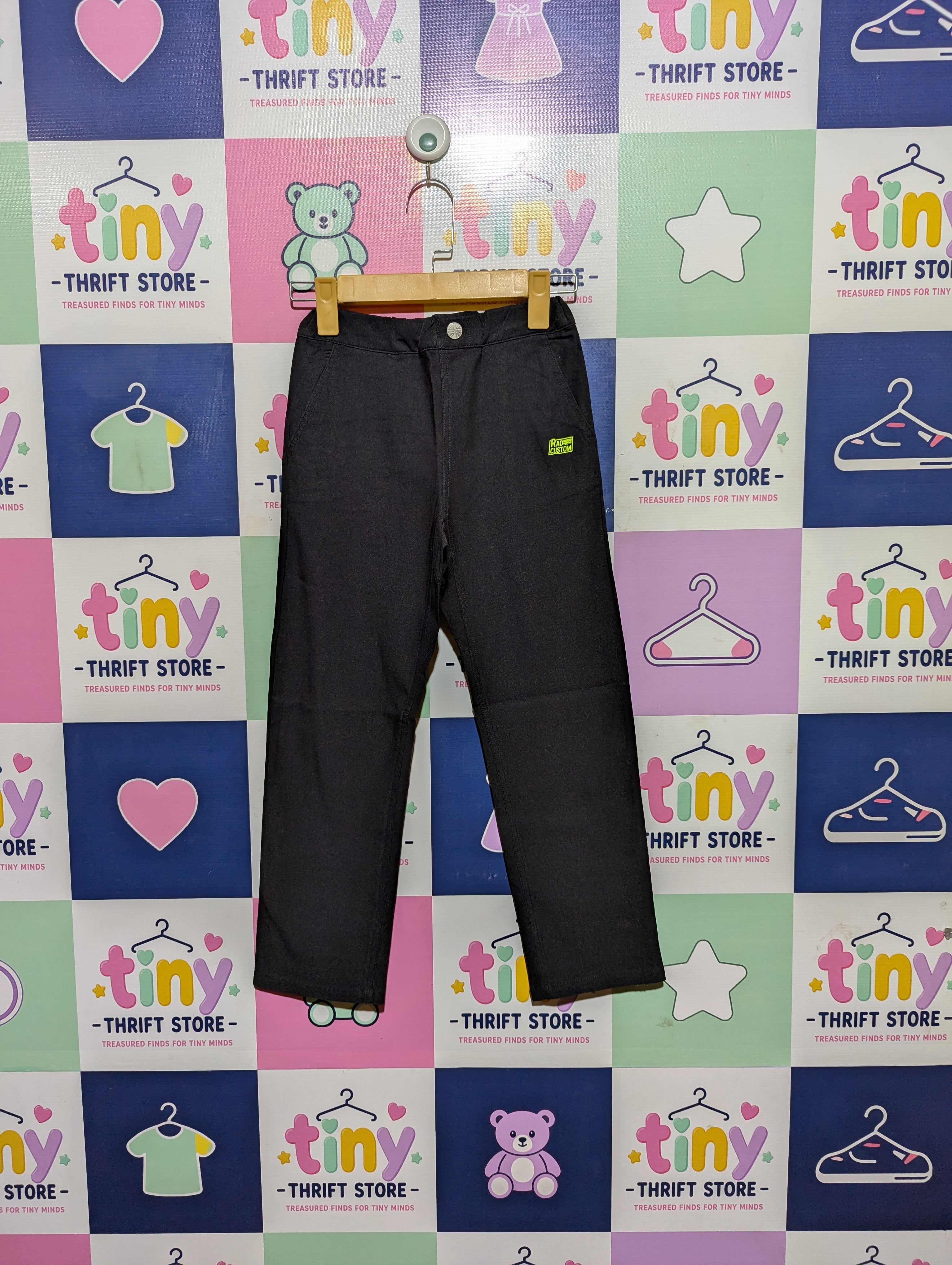 Rad Custom Boys Black Casual Pants - Size 130 (Estimated Age 7-9 Years) AB2