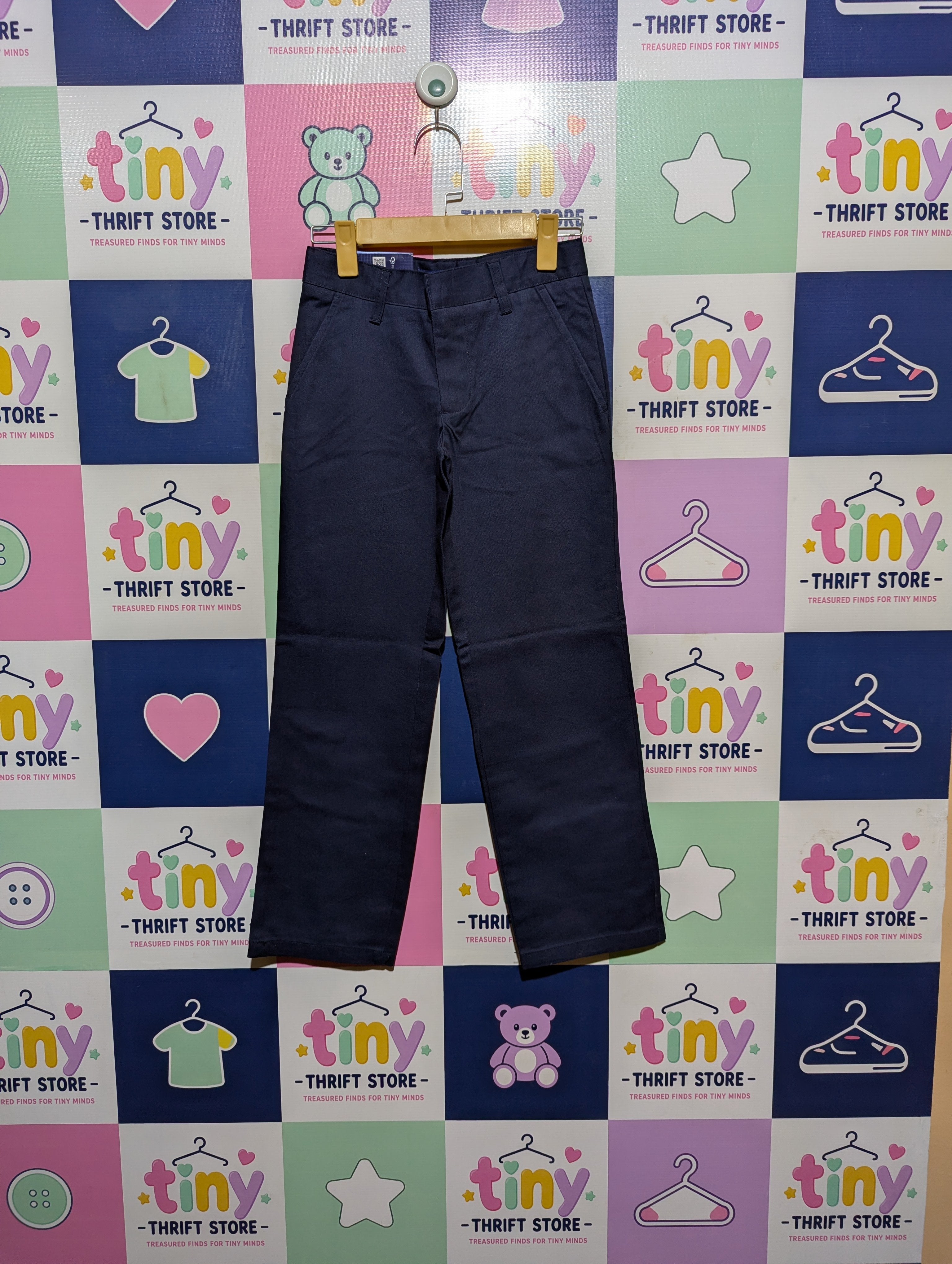 French Toast Boys Navy Blue "Relaxed Fit" Twill Pants - Size 8 (Estimated Age 8 Years) AB2