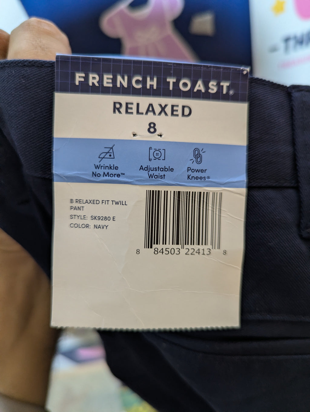 French Toast Boys Navy Blue "Relaxed Fit" Twill Pants - Size 8 (Estimated Age 8 Years) AB2