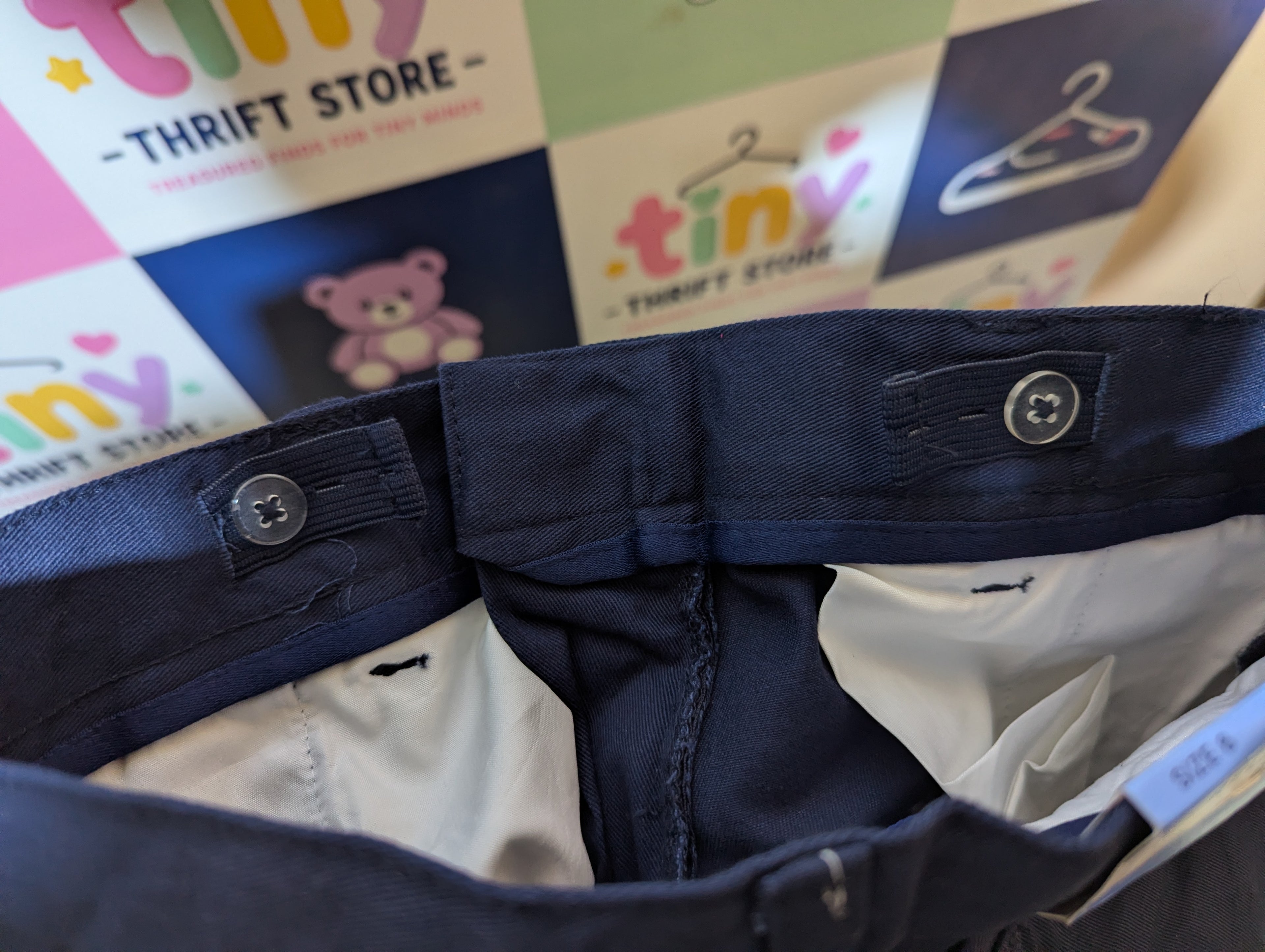 French Toast Boys Navy Blue "Relaxed Fit" Twill Pants - Size 8 (Estimated Age 8 Years) AB2