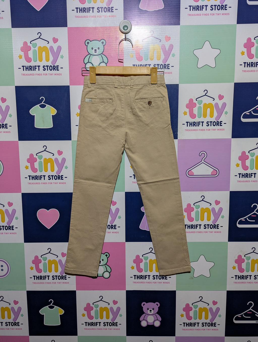 Zara Boys Beige Casual Chino Pants - Size 8 (Estimated Age 7-8 Years) AB2