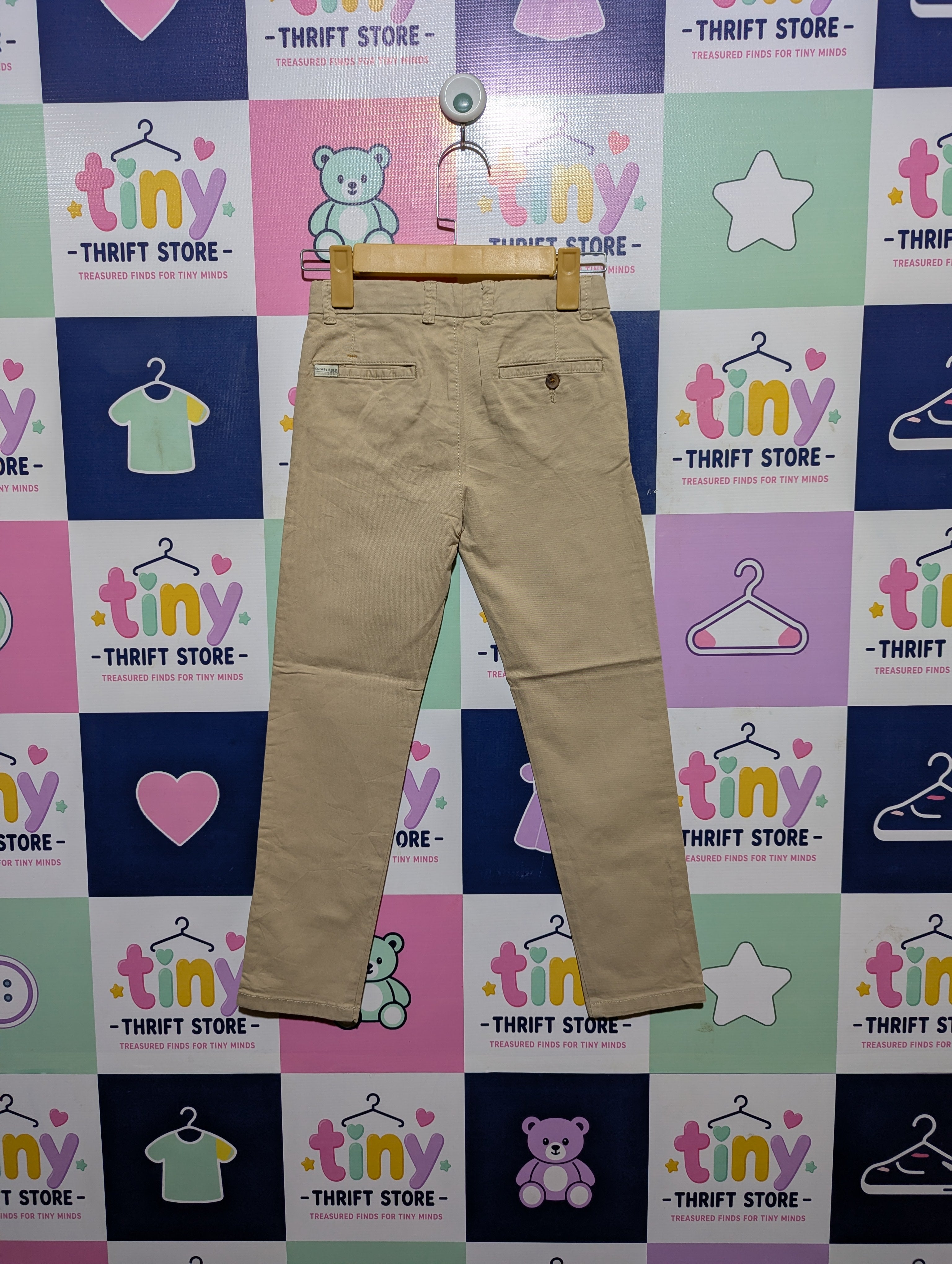 Zara Boys Beige Casual Chino Pants - Size 8 (Estimated Age 7-8 Years) AB2