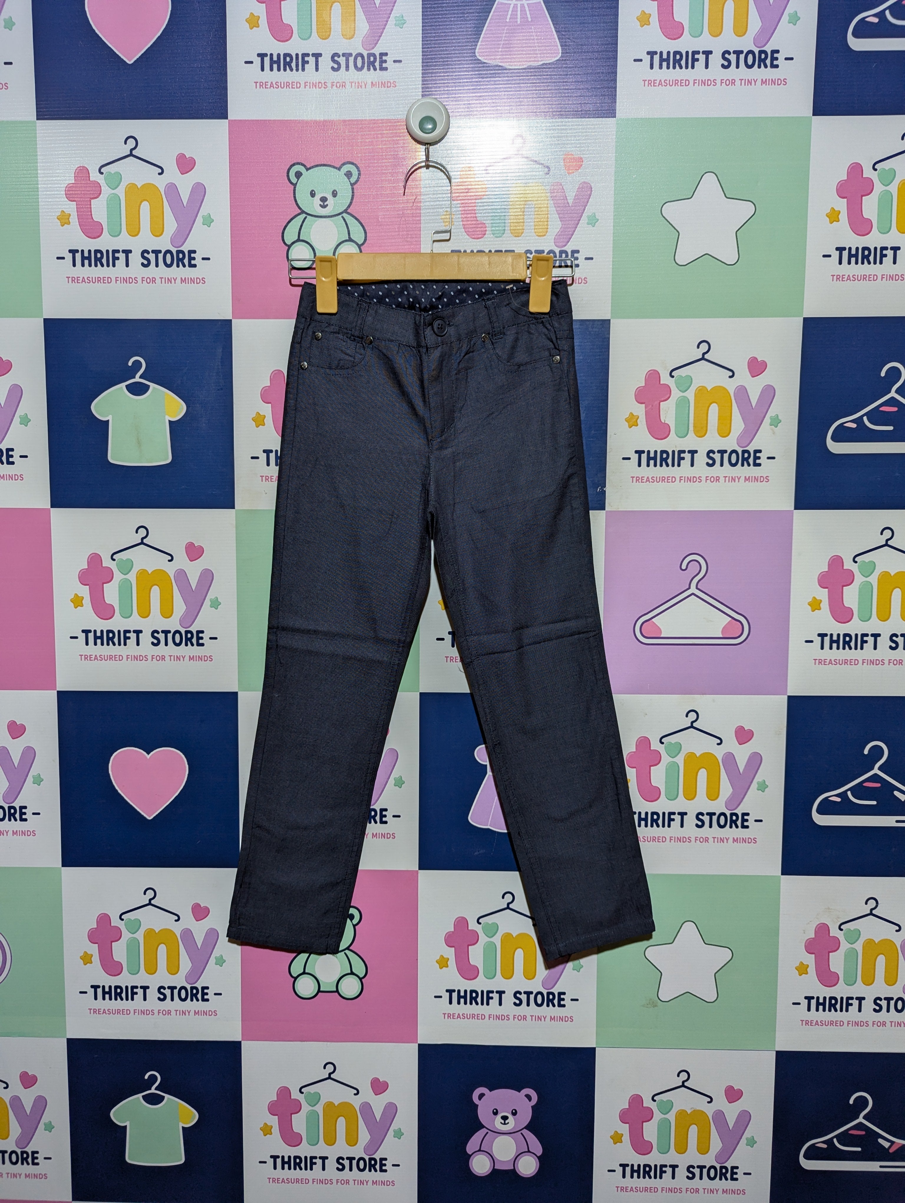 Coccodrillo Boys Elegant Dark Blue Textured Trousers - Size 122 (Estimated Age 7 Years) AB2