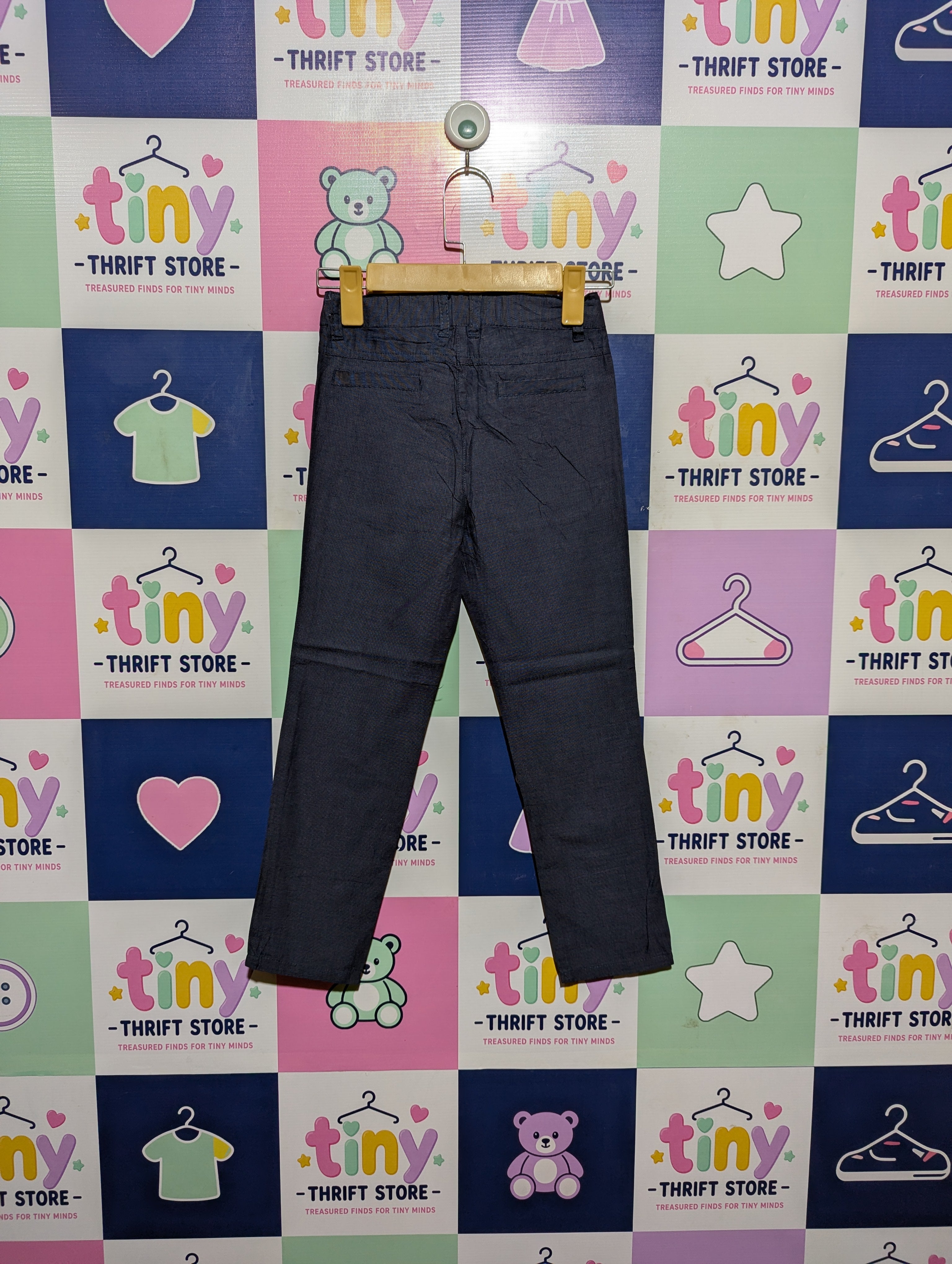 Coccodrillo Boys Elegant Dark Blue Textured Trousers - Size 122 (Estimated Age 7 Years) AB2