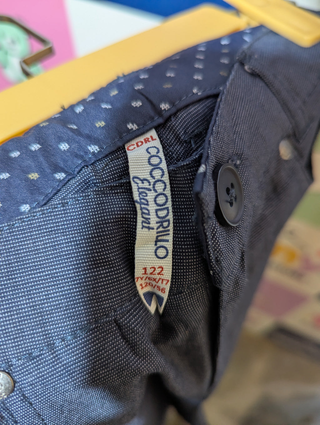 Coccodrillo Boys Elegant Dark Blue Textured Trousers - Size 122 (Estimated Age 7 Years) AB2