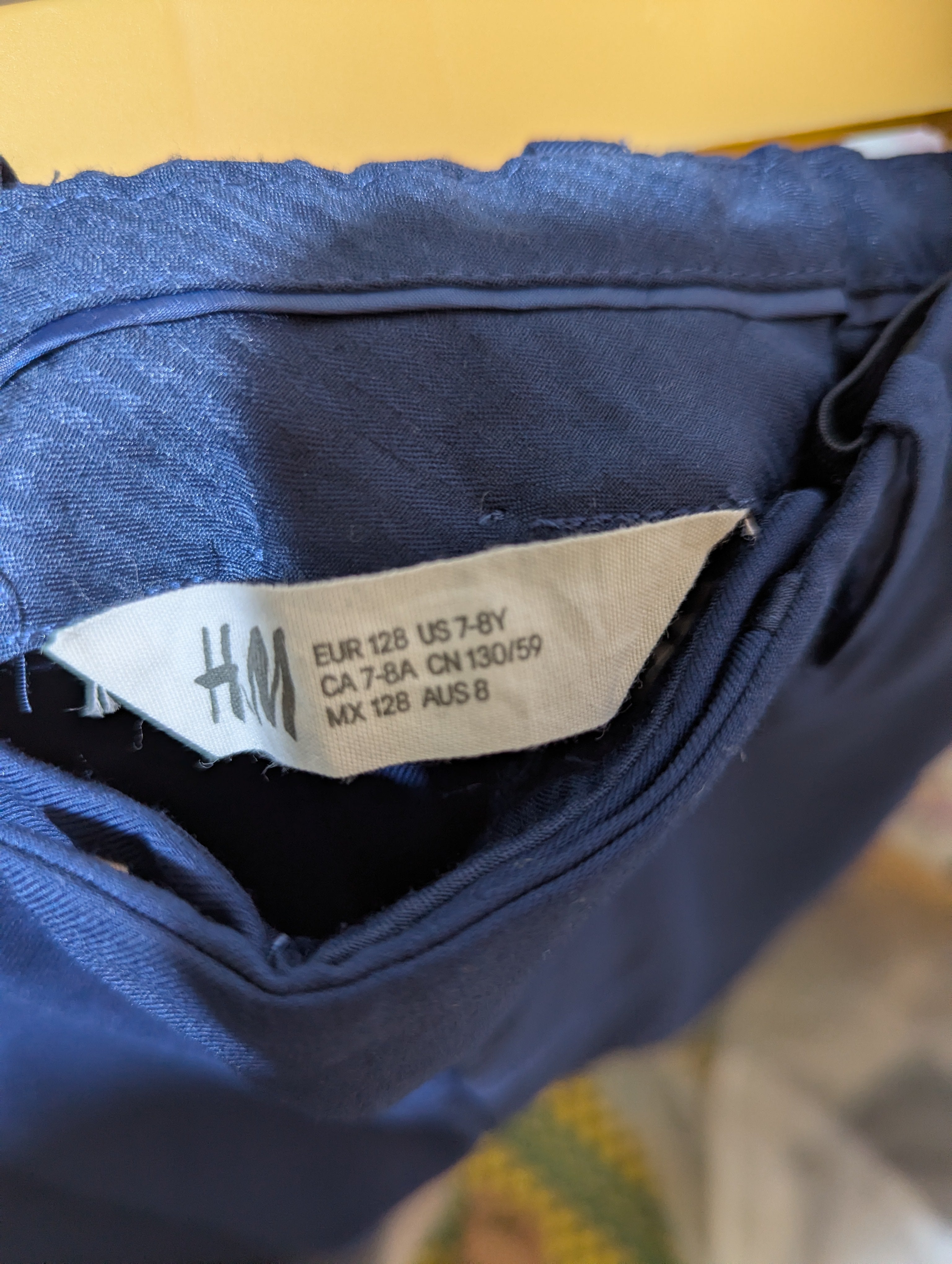H&M Boys Navy Blue Slim Fit Trousers - Size 7-8 Years (128 cm) AB2