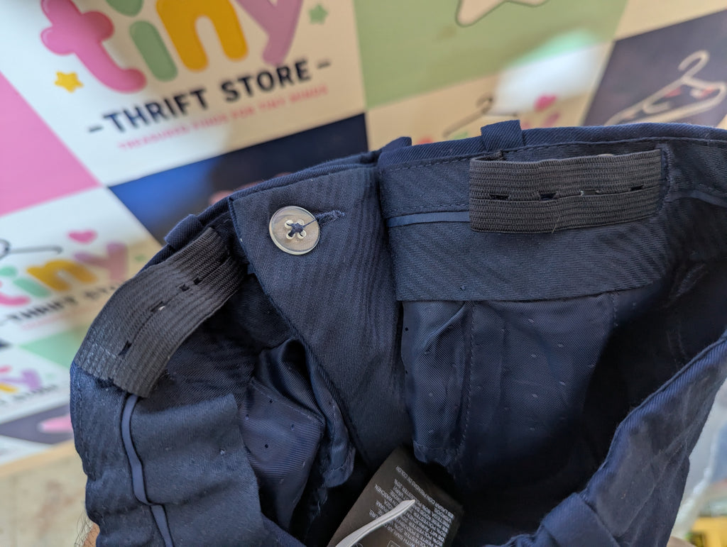 H&M Boys Navy Blue Slim Fit Trousers - Size 7-8 Years (128 cm) AB2