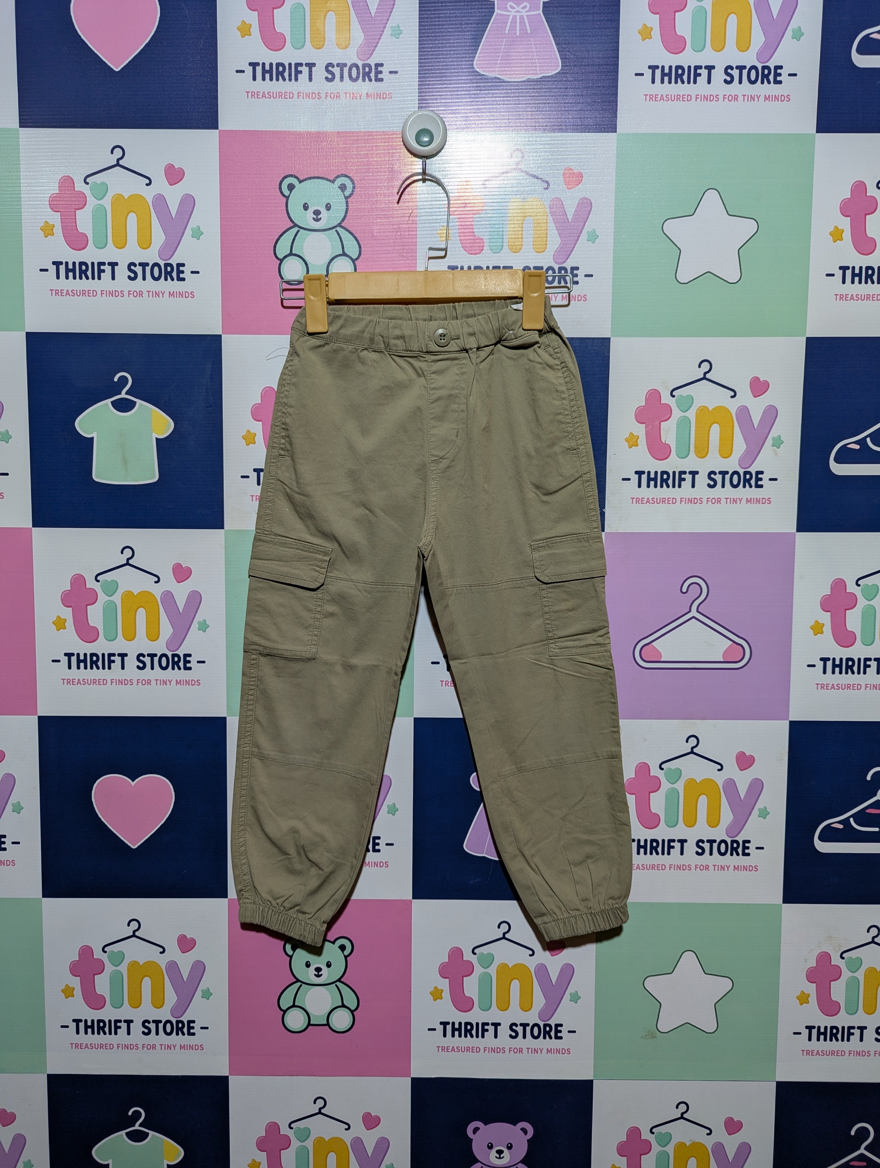 TopTen Kids Boys Khaki Cargo Jogger Pants - Size 120 (Estimated Age 6-7 Years) AB2