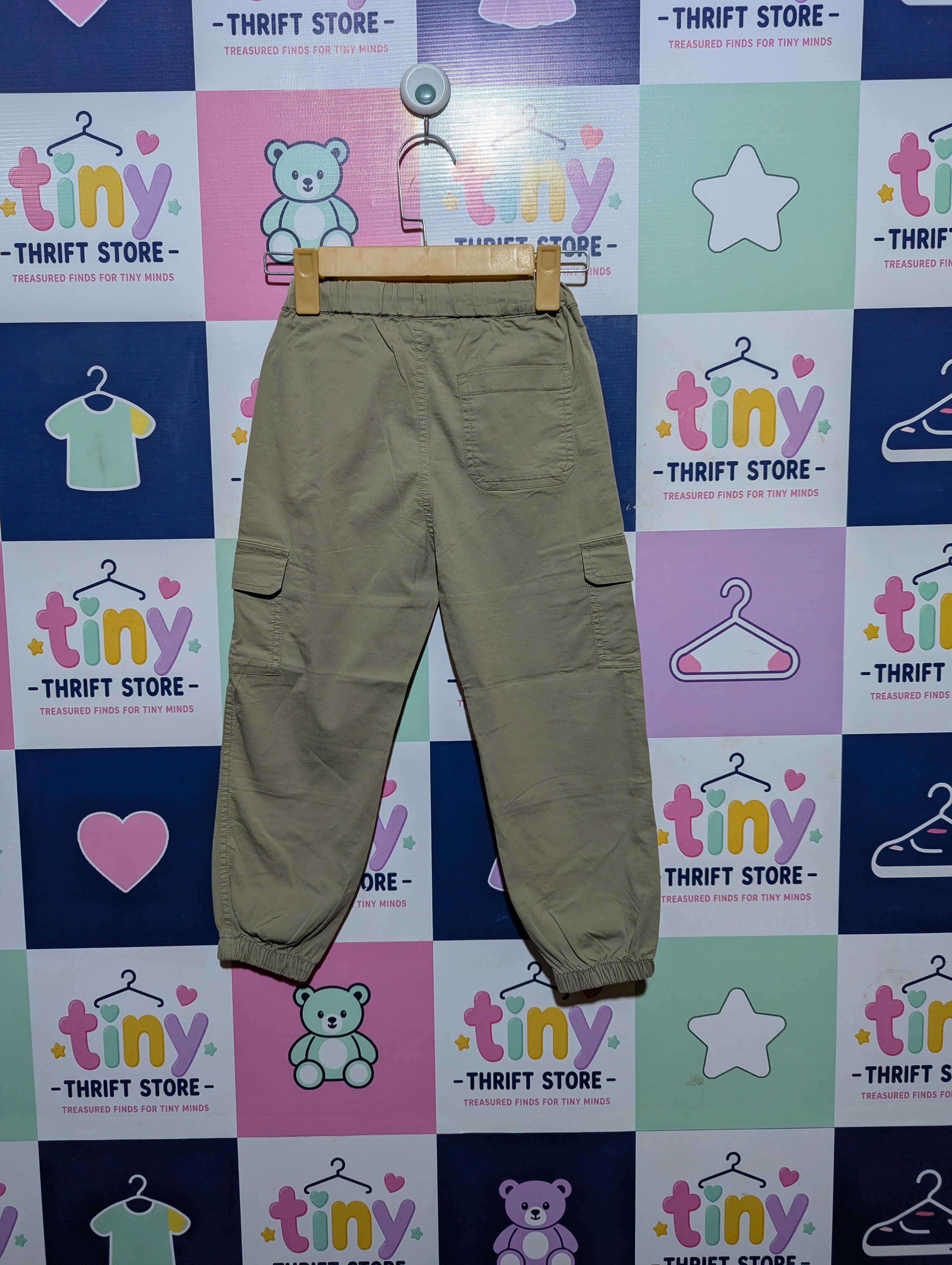 TopTen Kids Boys Khaki Cargo Jogger Pants - Size 120 (Estimated Age 6-7 Years) AB2
