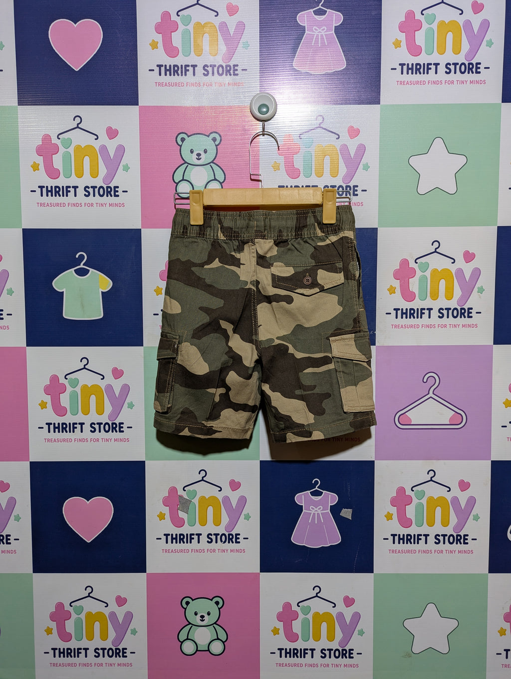 Wonder Nation Boys Camouflage Cargo Shorts - Size M (8) (Estimated Age 7-8 Years) AB2