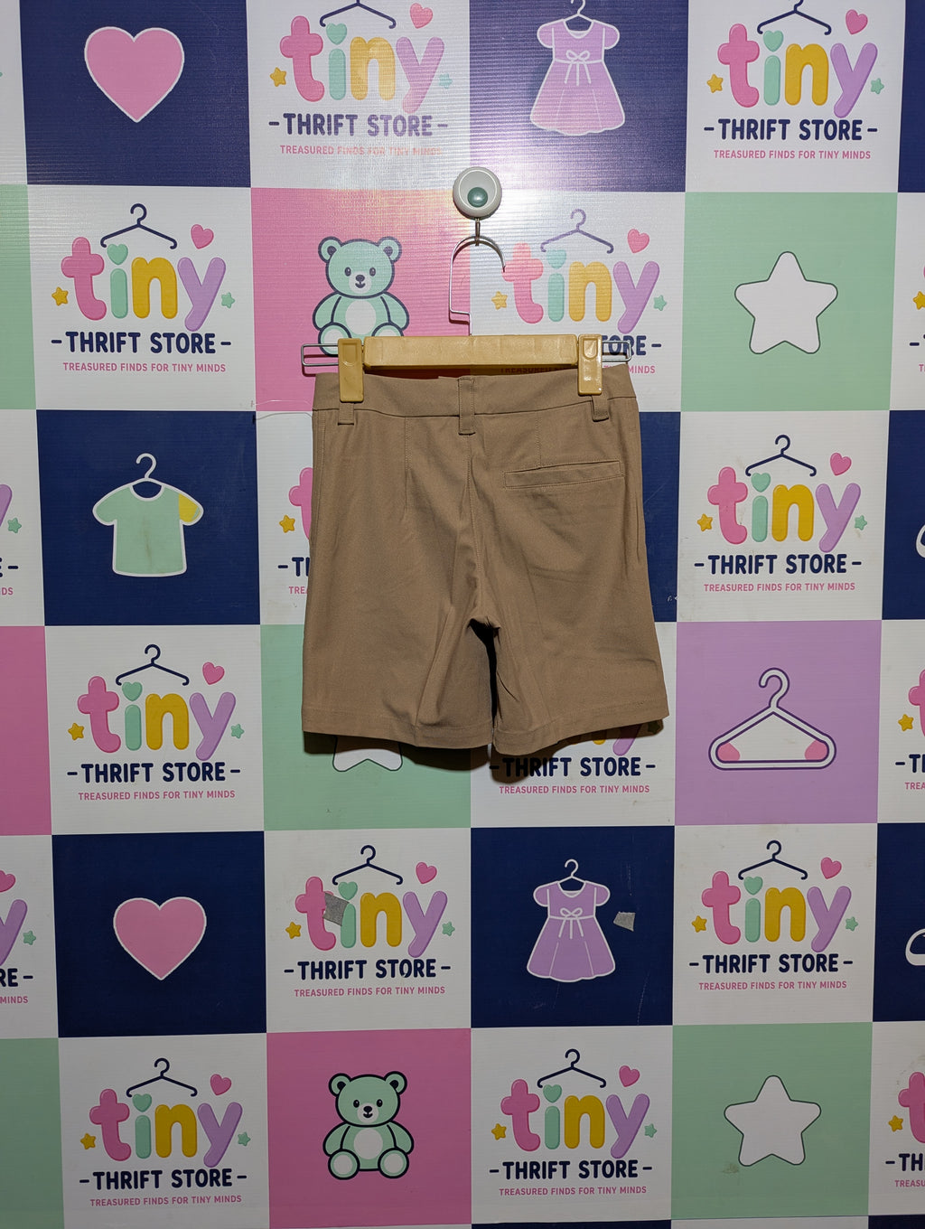 Wonder Nation Boys Classic Khaki Chino Shorts - Size 7 (Estimated Age 7 Years) AB2