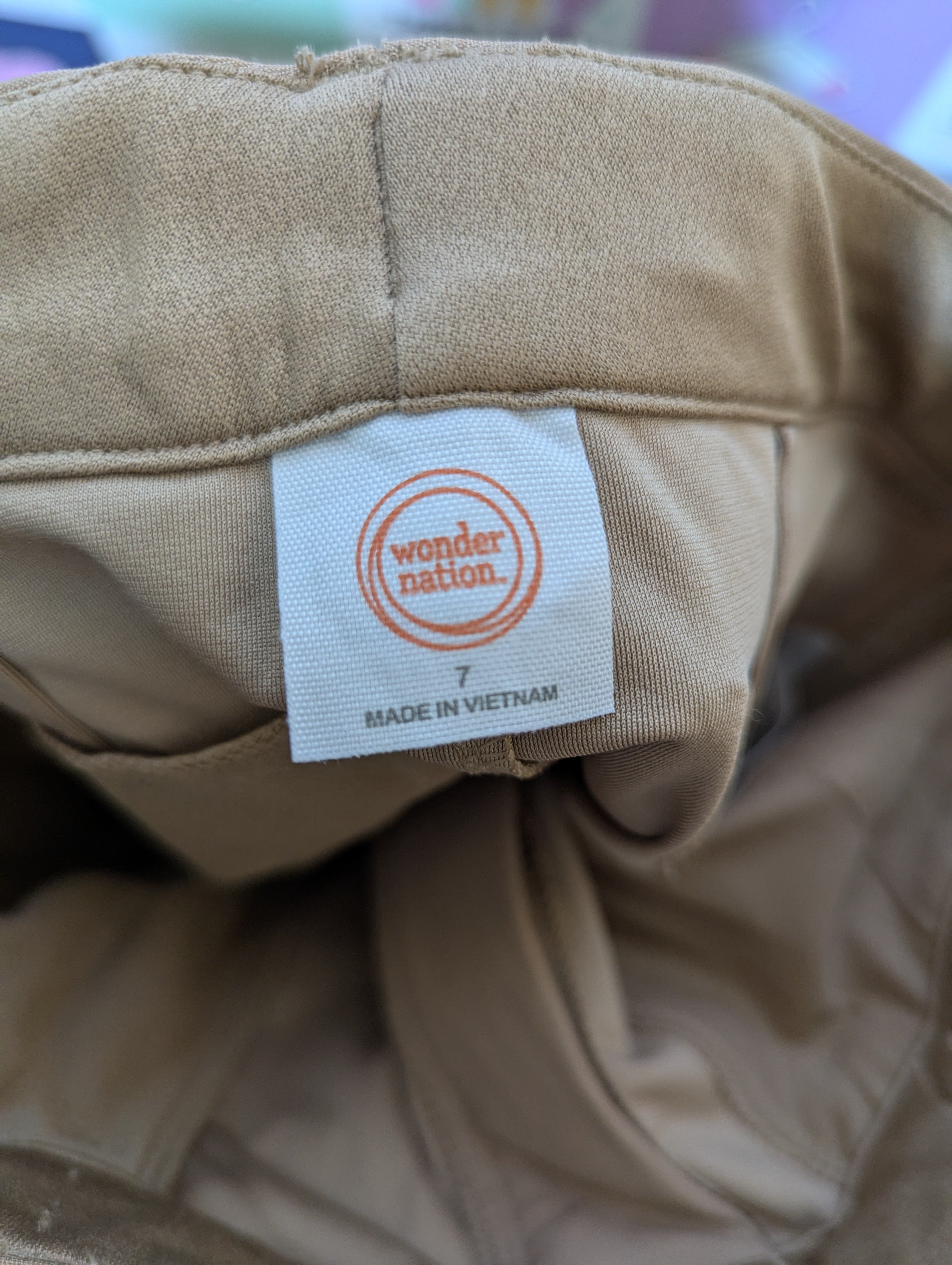 Wonder Nation Boys Classic Khaki Chino Shorts - Size 7 (Estimated Age 7 Years) AB2