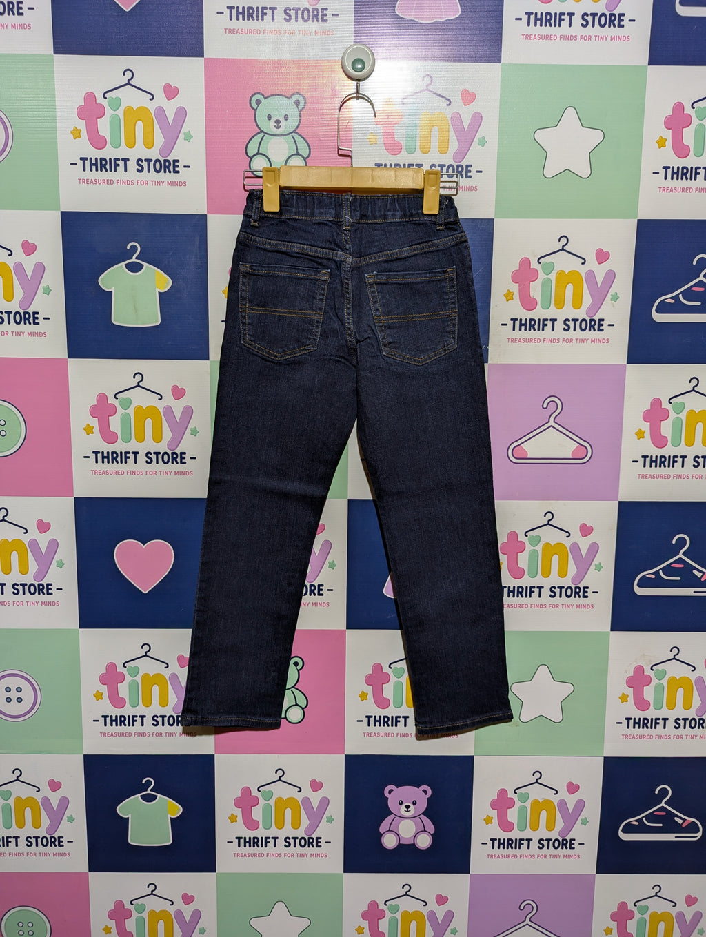 The Children's Place Boys Dark Wash Straight Leg Denim Jeans - Size 8 (Estimated Age 8 Years) AB2