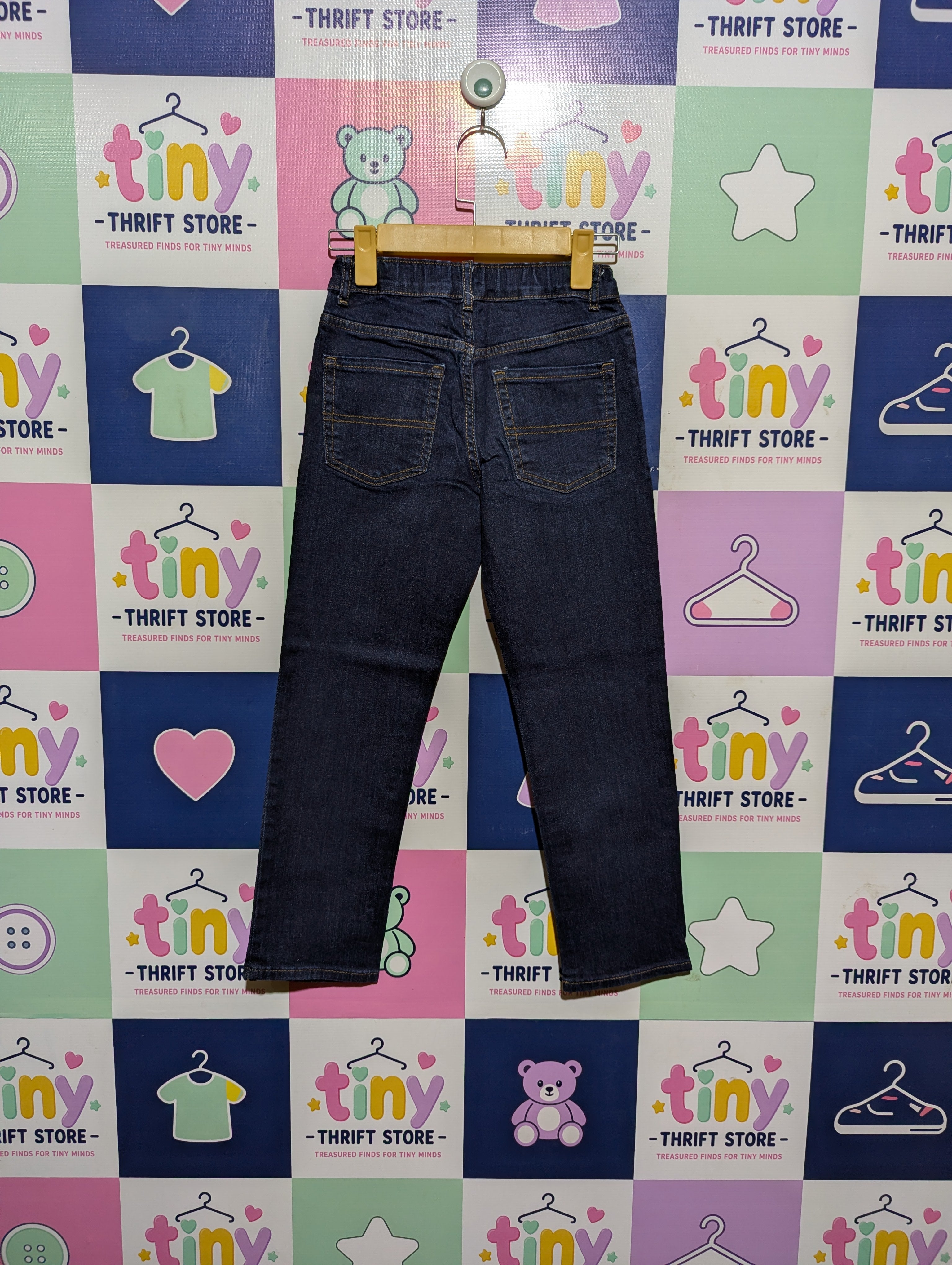 The Children's Place Boys Dark Wash Straight Leg Denim Jeans - Size 8 (Estimated Age 8 Years) AB2