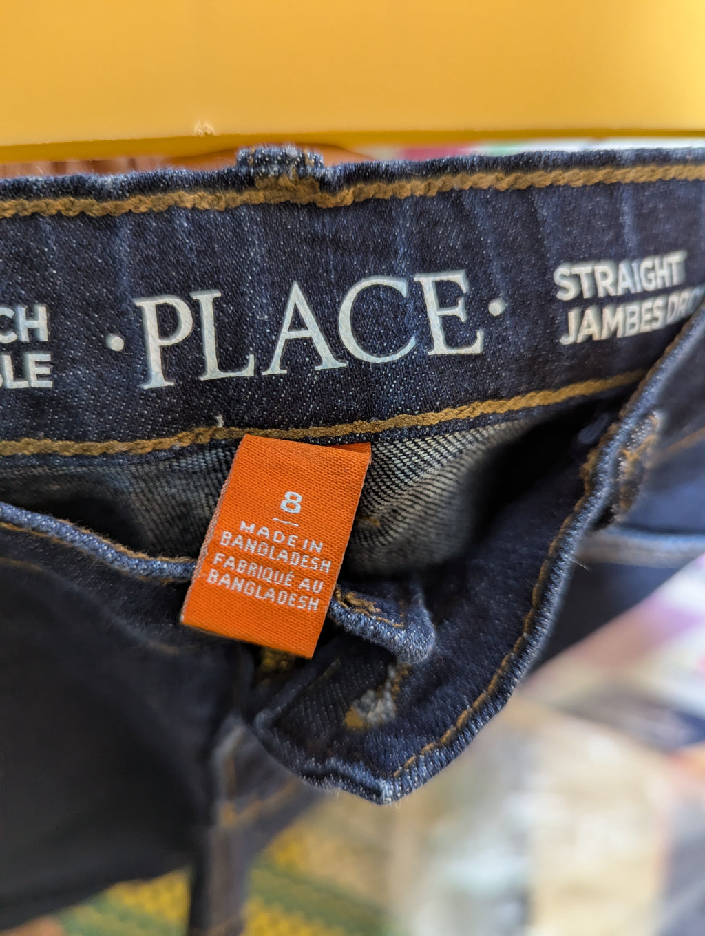 The Children's Place Boys Dark Wash Straight Leg Denim Jeans - Size 8 (Estimated Age 8 Years) AB2