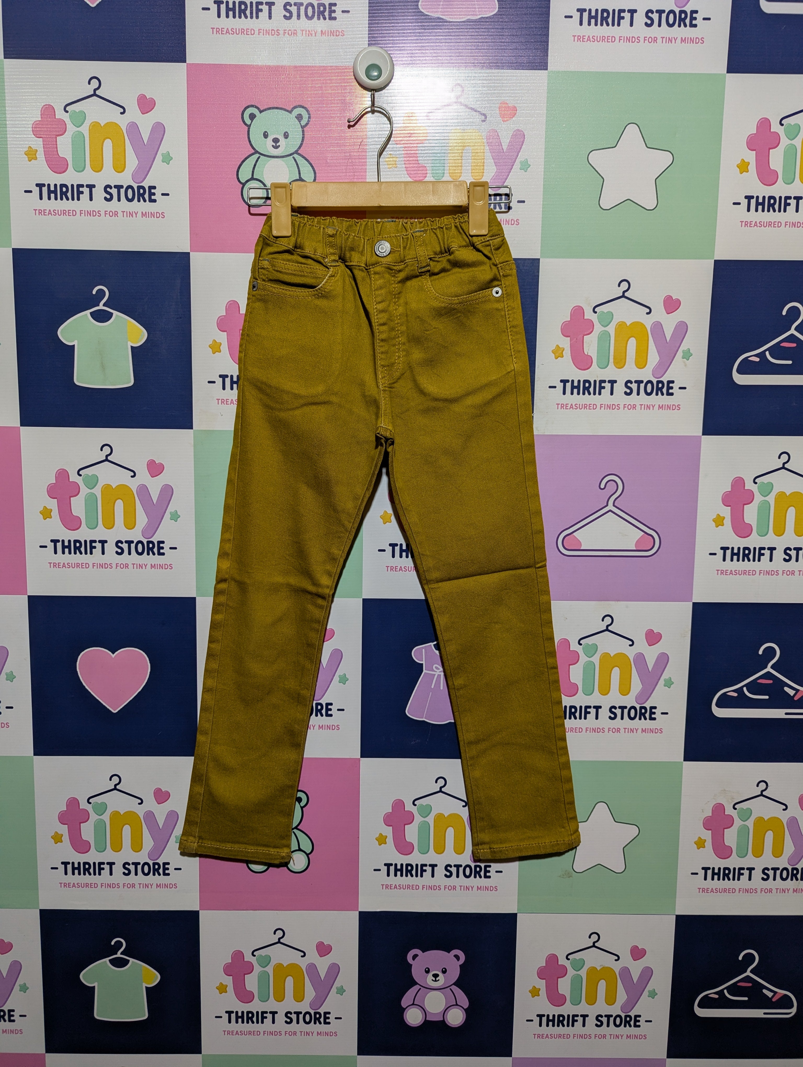 Unbranded Boys Mustard Yellow Casual Pants - Size 130 CM (Estimated Age 7-8 Years) AB2