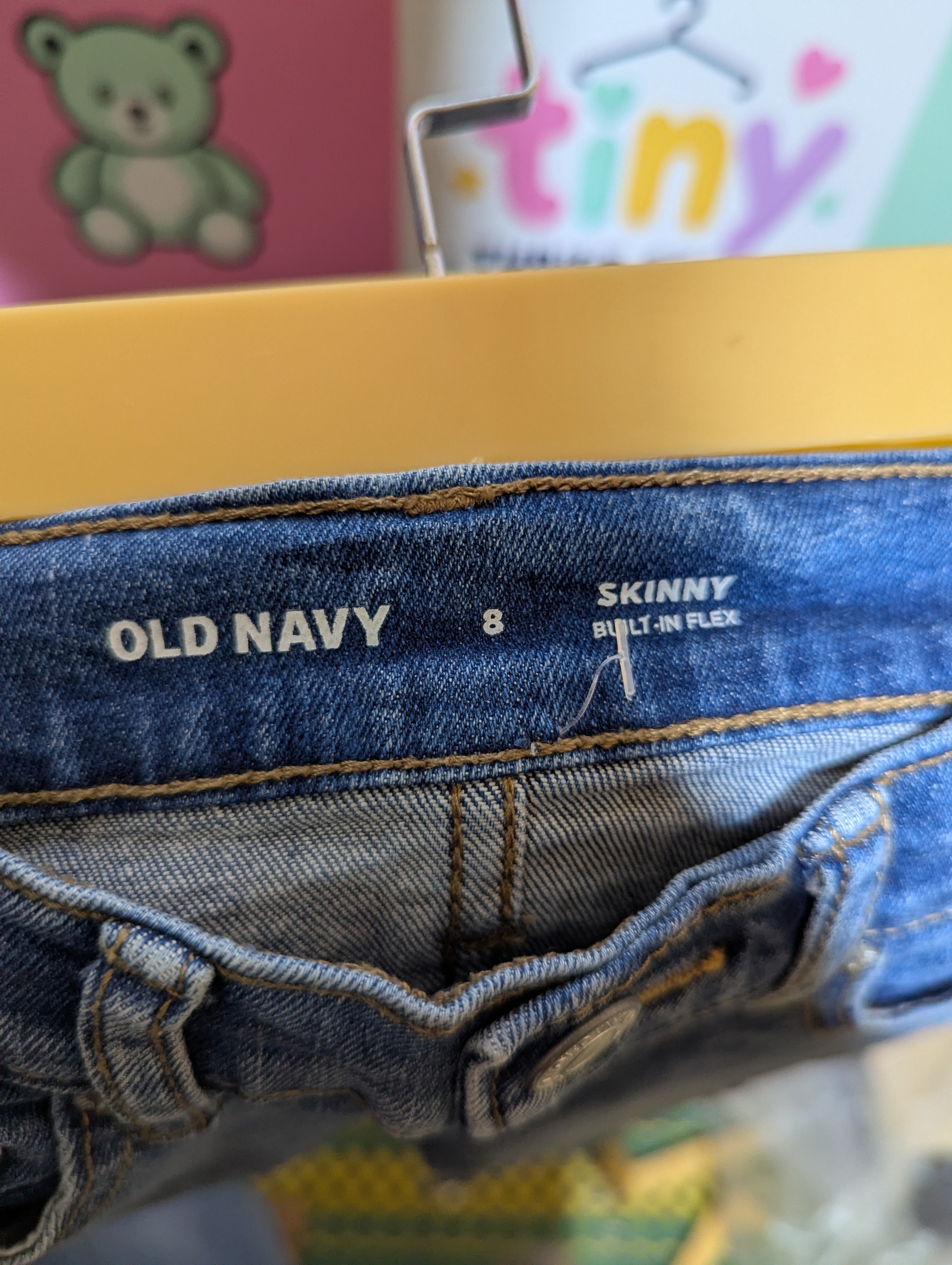 Old Navy Boys Medium Wash Skinny "Built-In Flex" Jeans - Size 8, Estimated Age 8 Years AB2