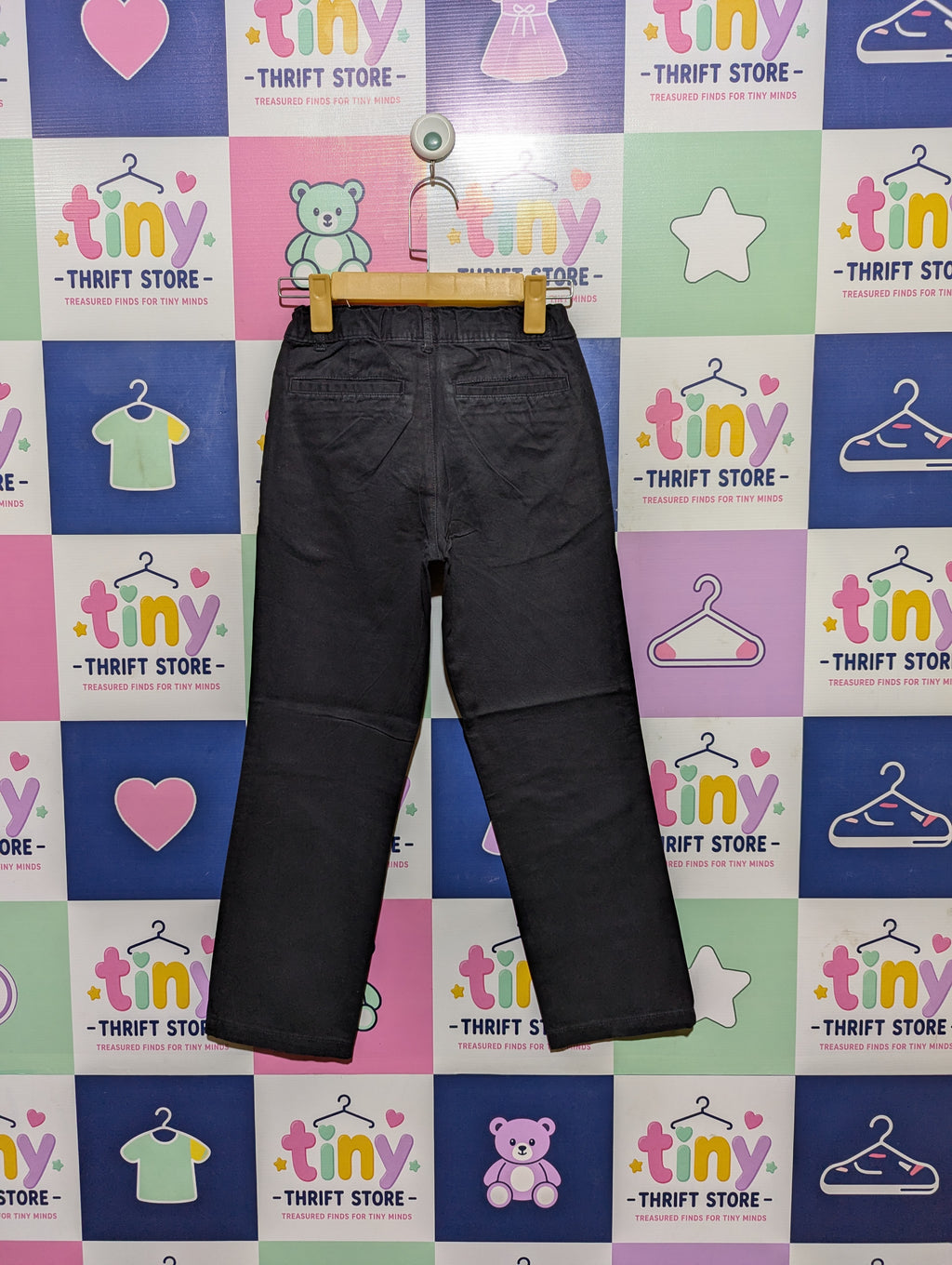 The Children's Place Boys Black Adjustable Waist Casual Pants - Size 8, Estimated Age 8 Years AB2