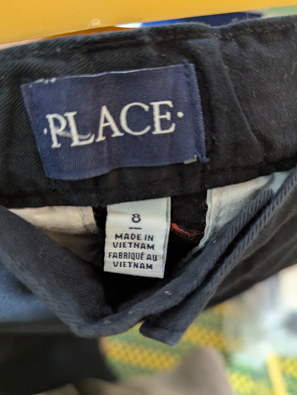 The Children's Place Boys Black Adjustable Waist Casual Pants - Size 8, Estimated Age 8 Years AB2