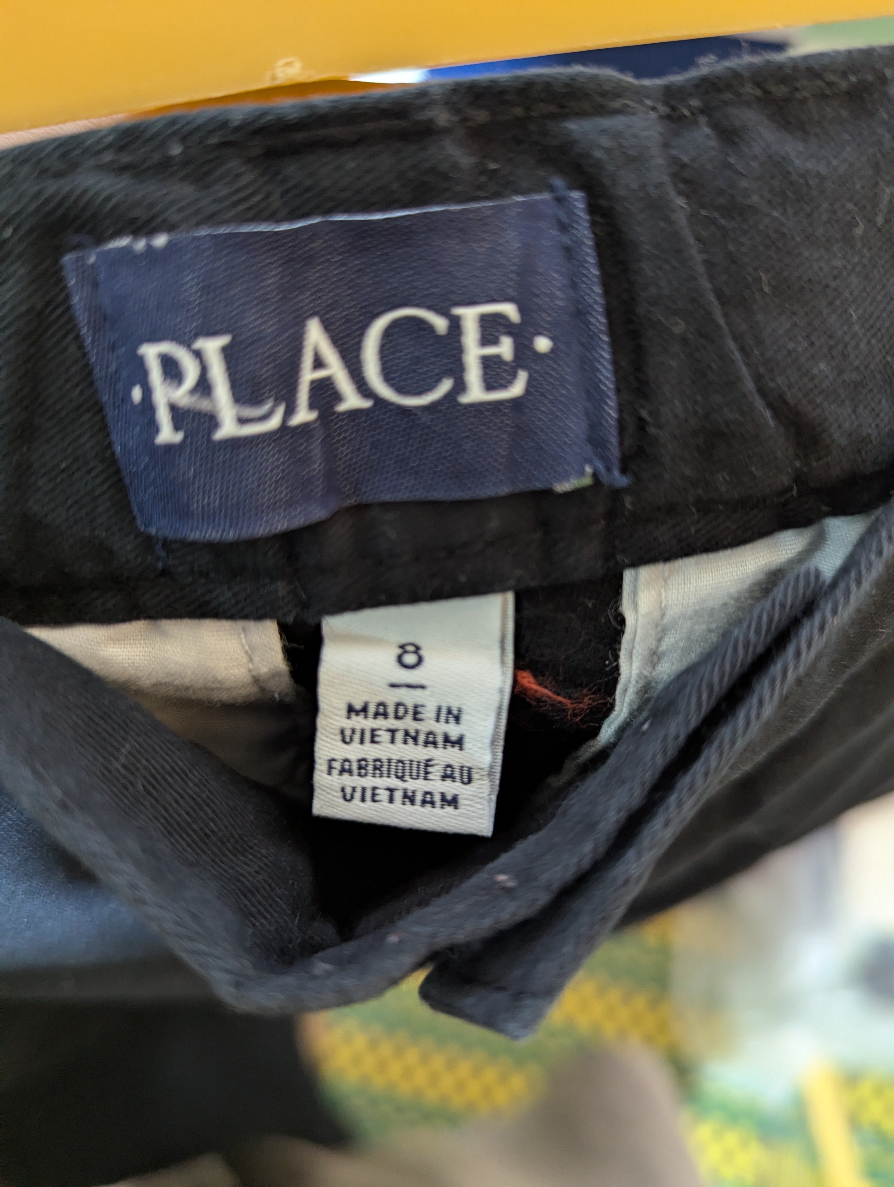 The Children's Place Boys Black Adjustable Waist Casual Pants - Size 8, Estimated Age 8 Years AB2
