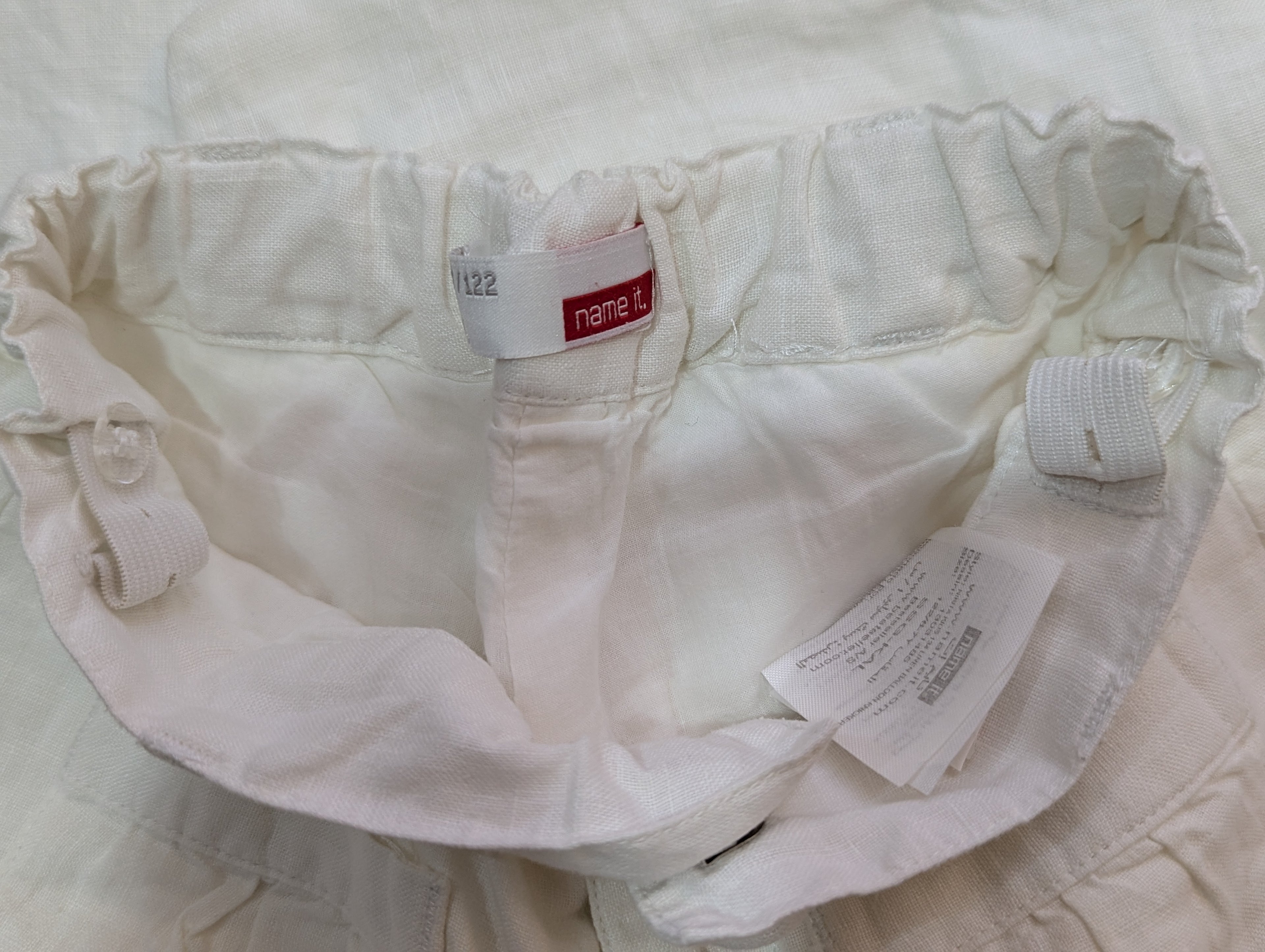 name it. Girls Off-White Linen-Blend Casual Trousers - Size 122cm Estimated Age 6-7 Years AB2