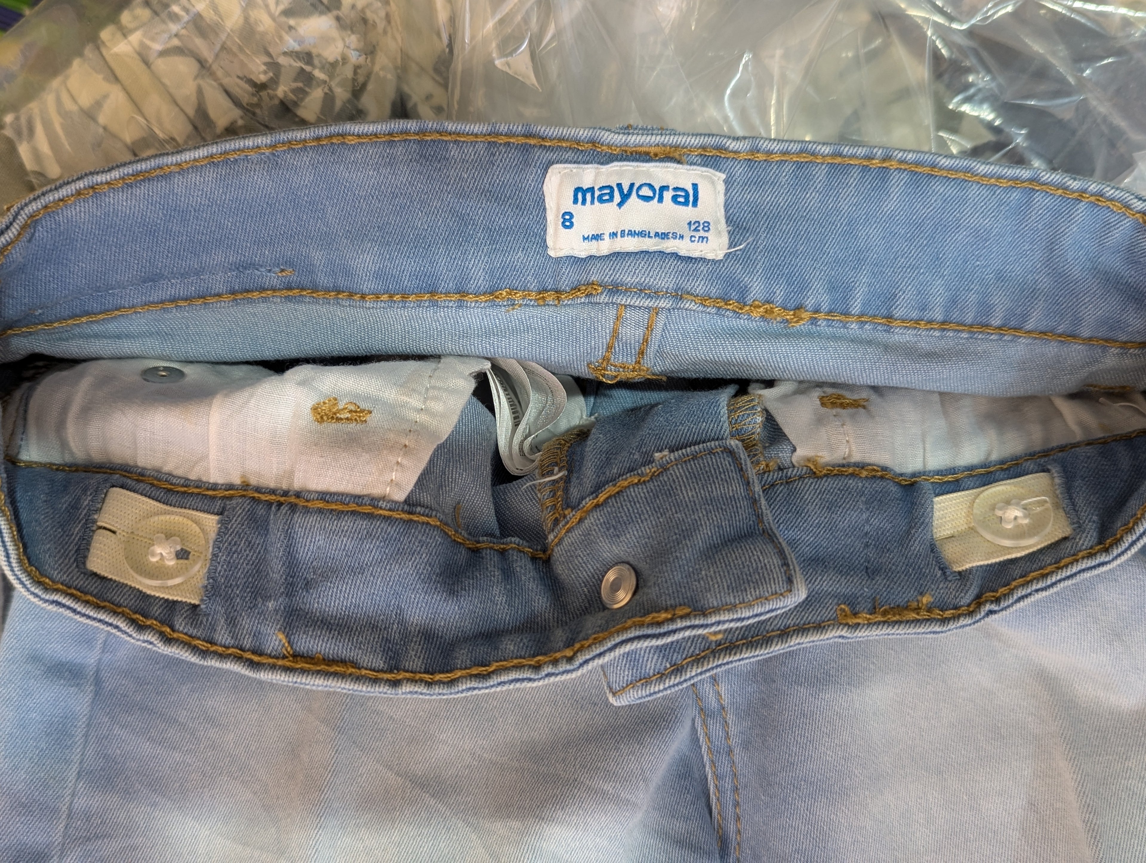 Mayoral Girls Light Wash Denim Casual Shorts - Size 8 Years Estimated Age 8 Years AB2