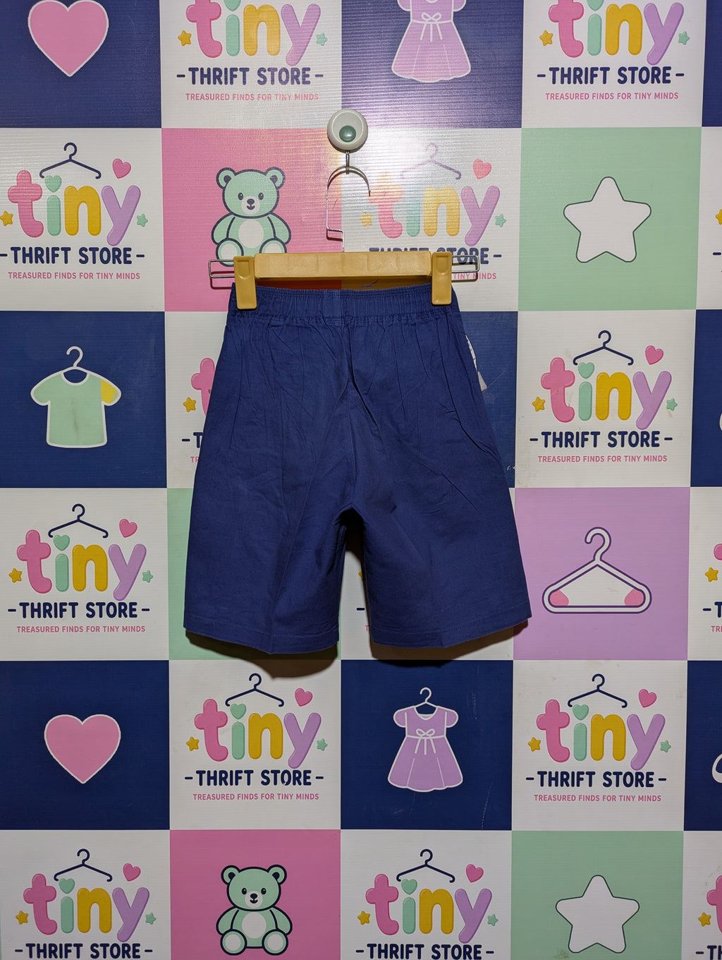 NISHIMATSUYA Boys Solid Blue Casual Comfort Shorts - Size 130, Estimated Age 7-8 Years AB2
