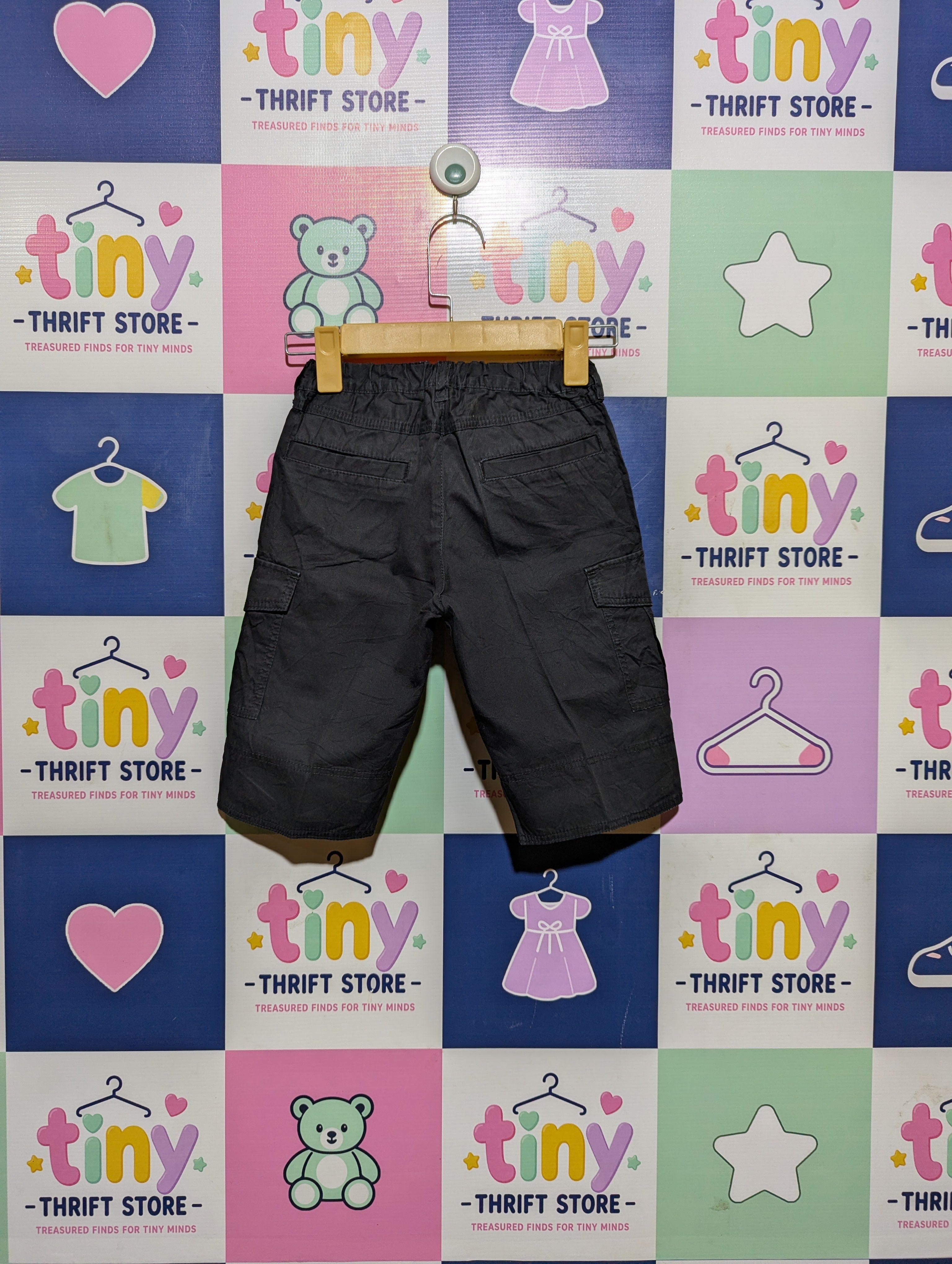 COMME ÇA ISM Boys Charcoal Grey Cargo Shorts - Size 120A, Estimated Age 6-7 Years AB2