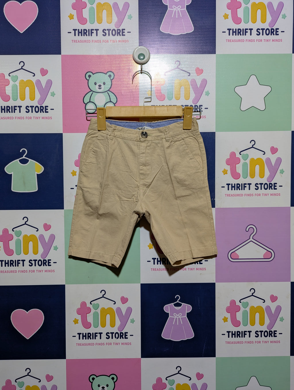 H&M Boys Beige Casual Chino Shorts - Size 6-7 Years, Estimated Age 6-7 Years AB2