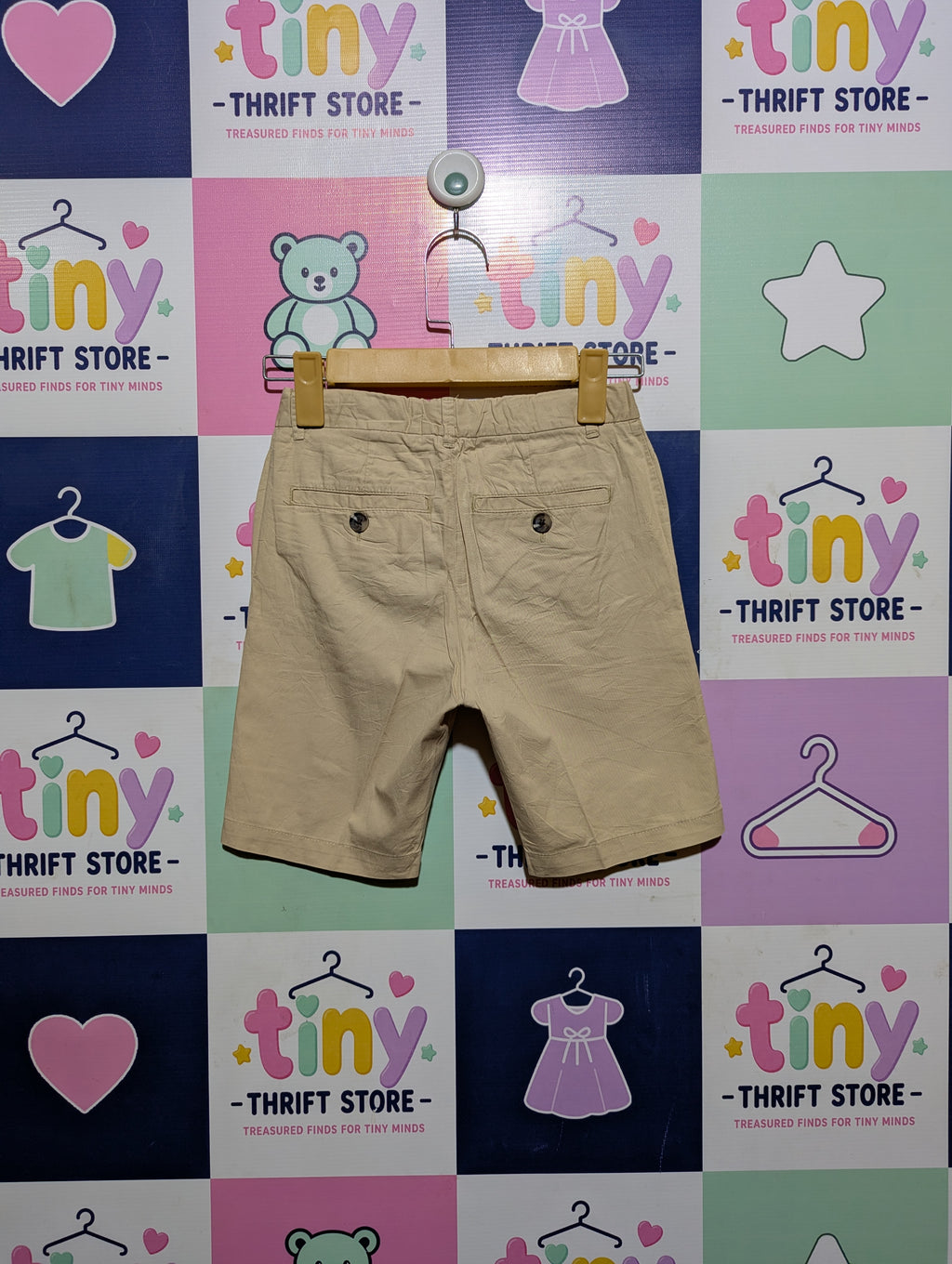 H&M Boys Beige Casual Chino Shorts - Size 6-7 Years, Estimated Age 6-7 Years AB2