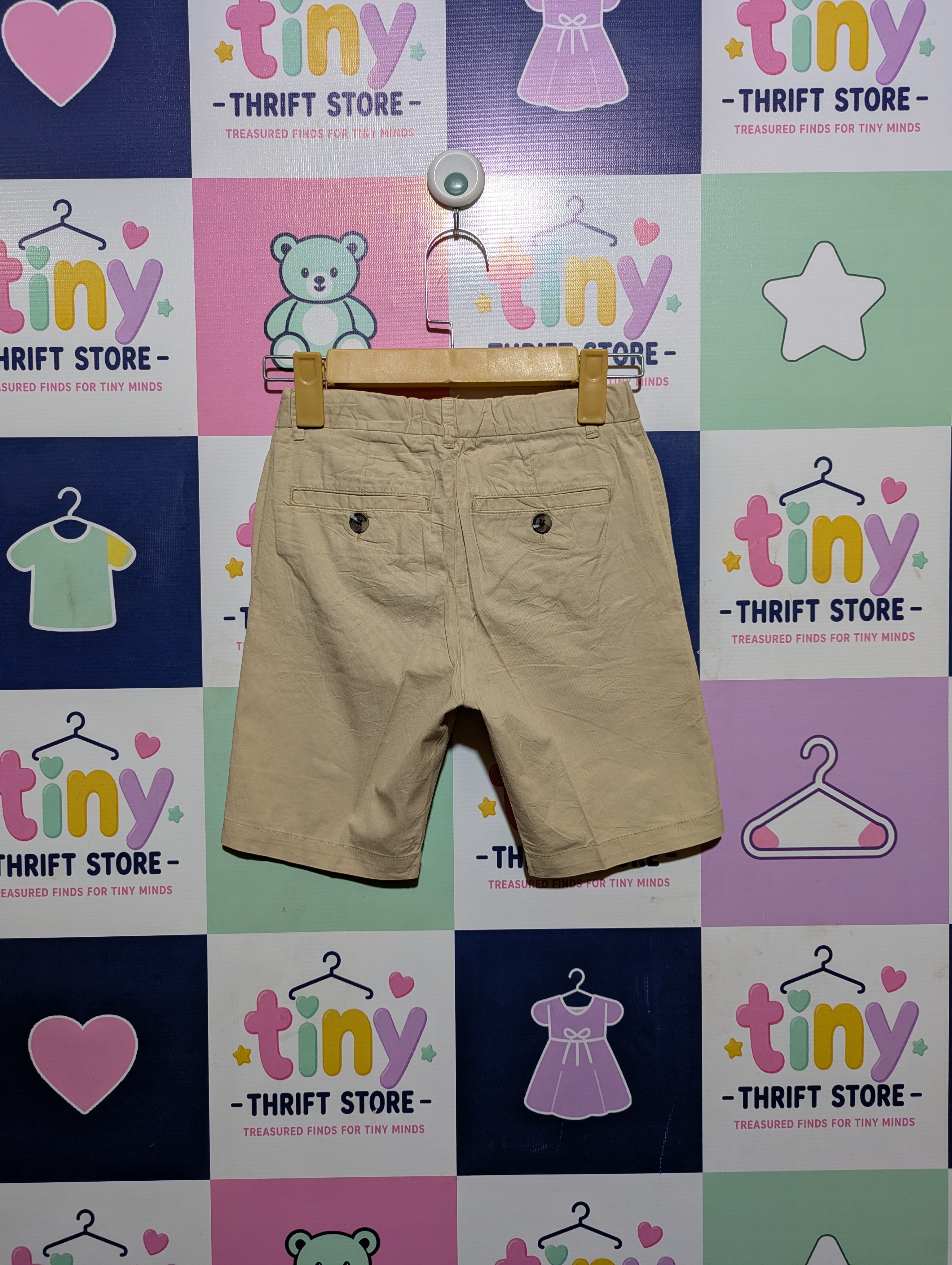 H&M Boys Beige Casual Chino Shorts - Size 6-7 Years, Estimated Age 6-7 Years AB2