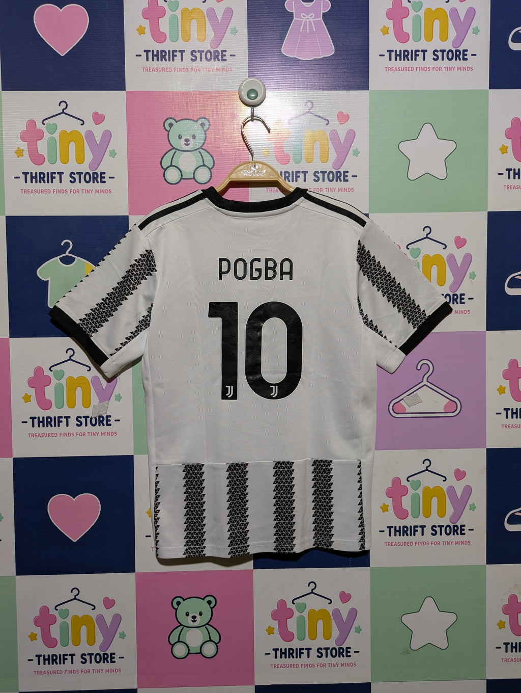 Adidas Juventus Boys "Pogba 10" Soccer Jersey - Size 28, Estimated Age 8 Years AB2