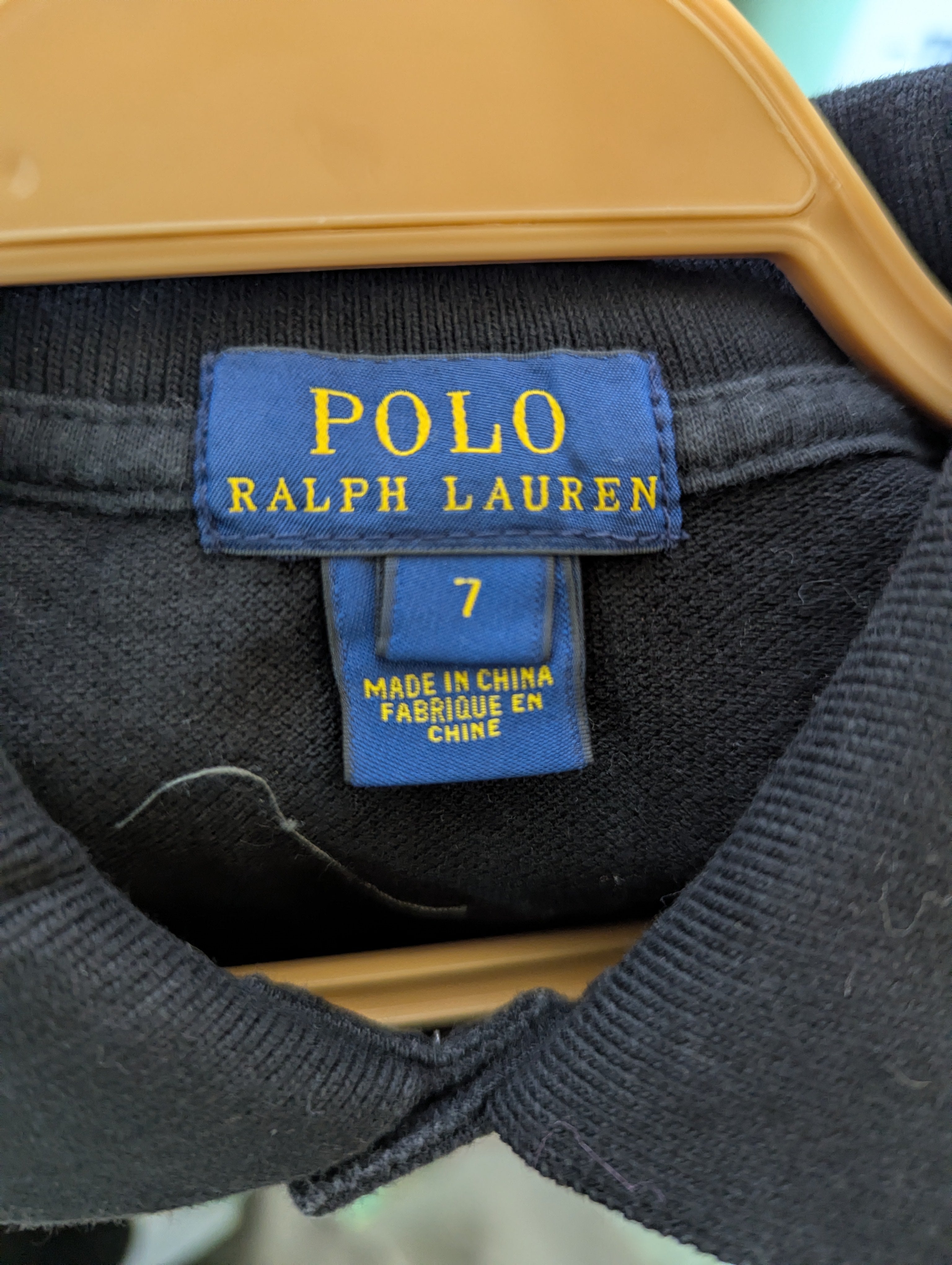 Polo Ralph Lauren Boys Black Classic Logo Polo Shirt - Size 7, Estimated Age 7 Years AB2