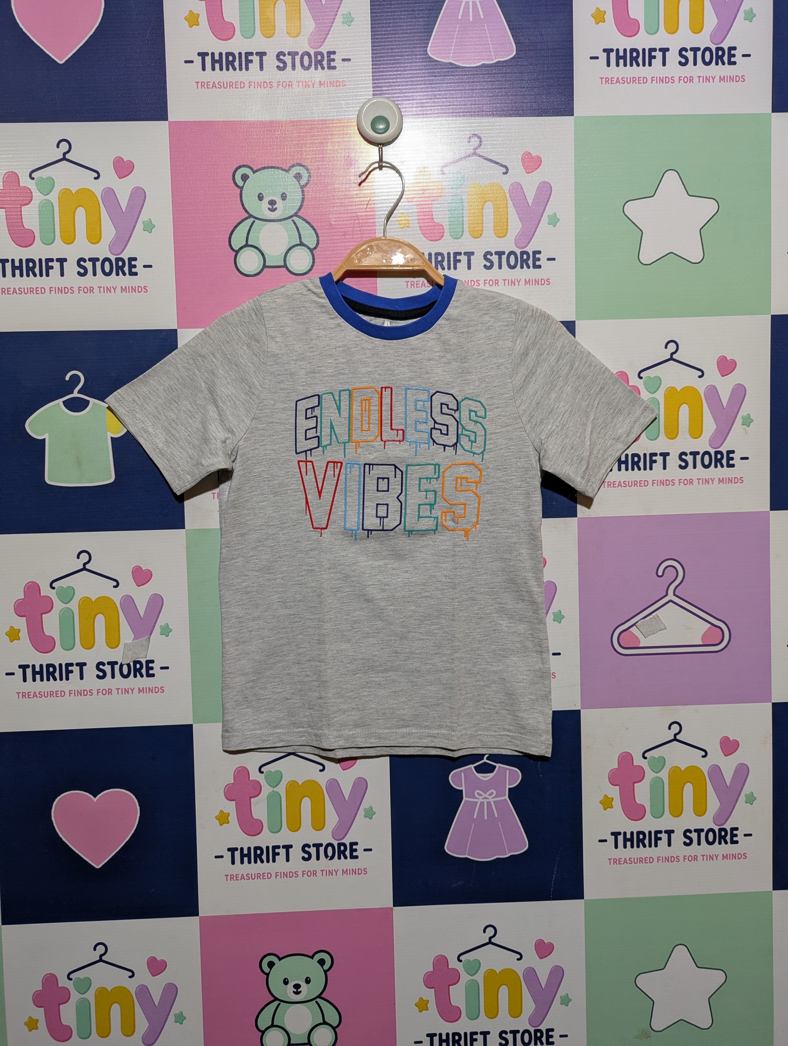 George Boys Heather Grey "Endless Vibes" Graphic T-Shirt - Size 6-7 Years, Estimated Age 6-7 Years AB2
