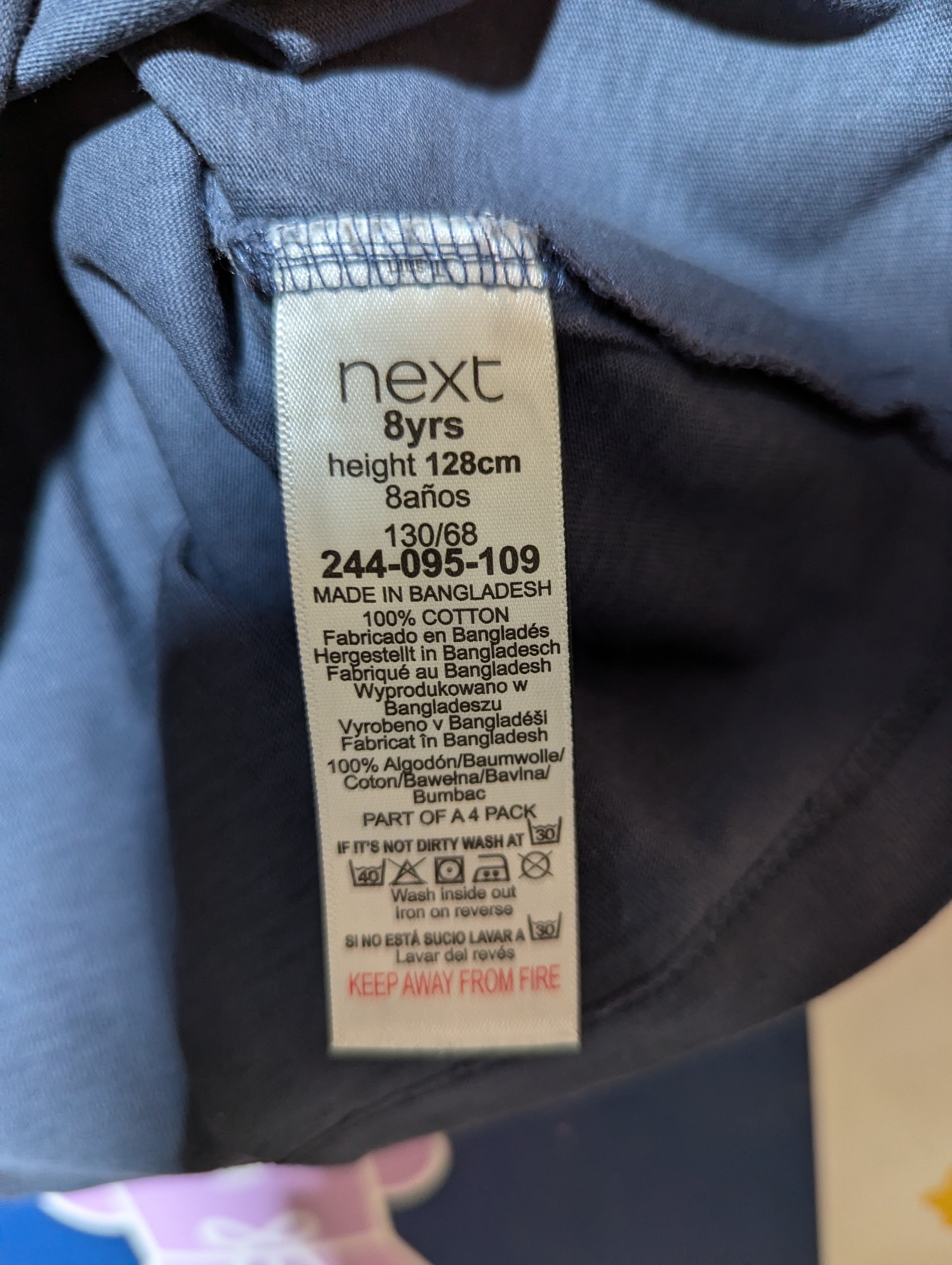 Next Boys Navy Blue Basic T-Shirt - Size 8 Years, Estimated Age 8 Years AB2