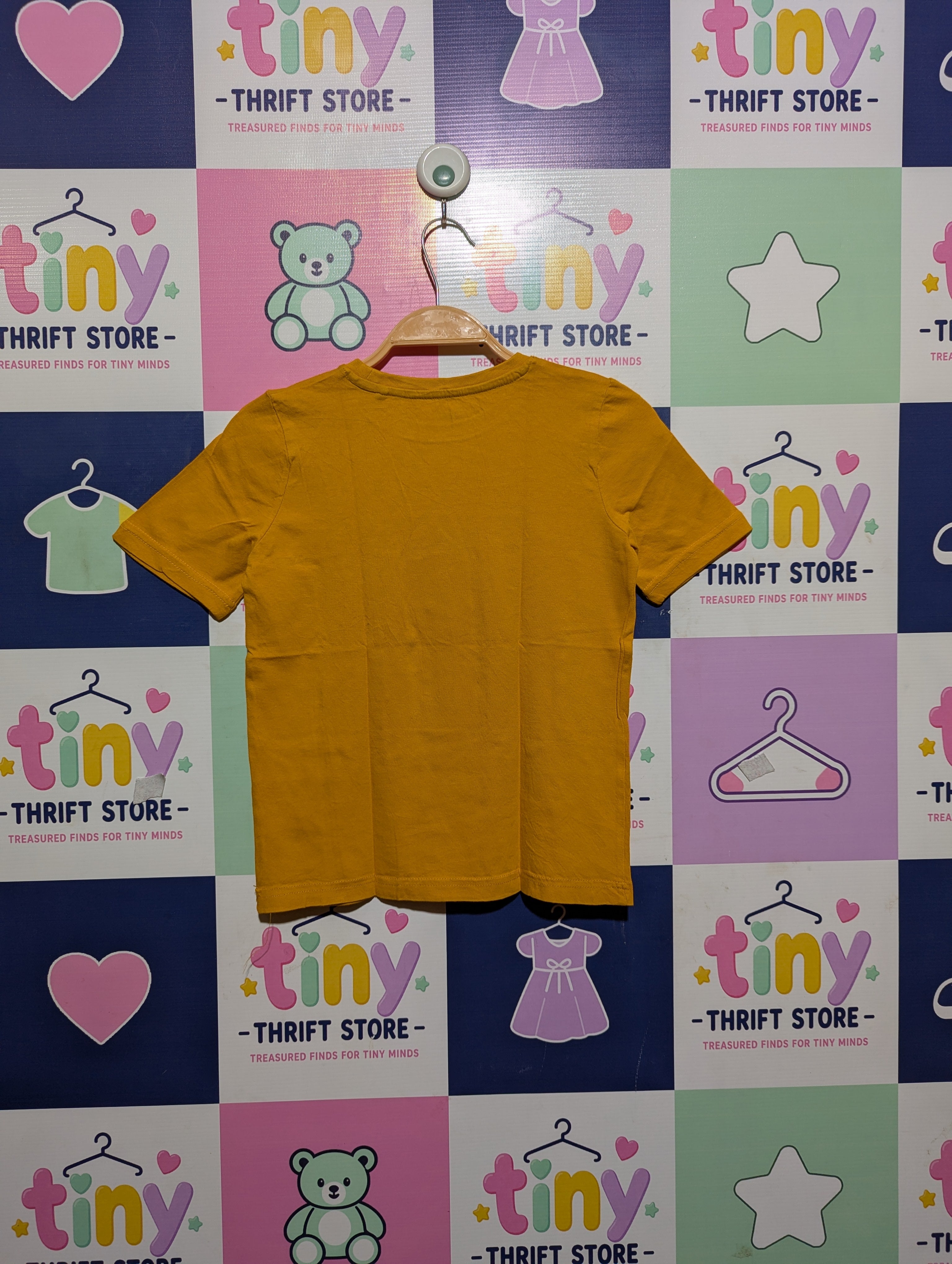 Tu Boys Mustard Yellow "Spooky Face" Graphic T-Shirt - Size 7 Years, Estimated Age 7 Years AB2
