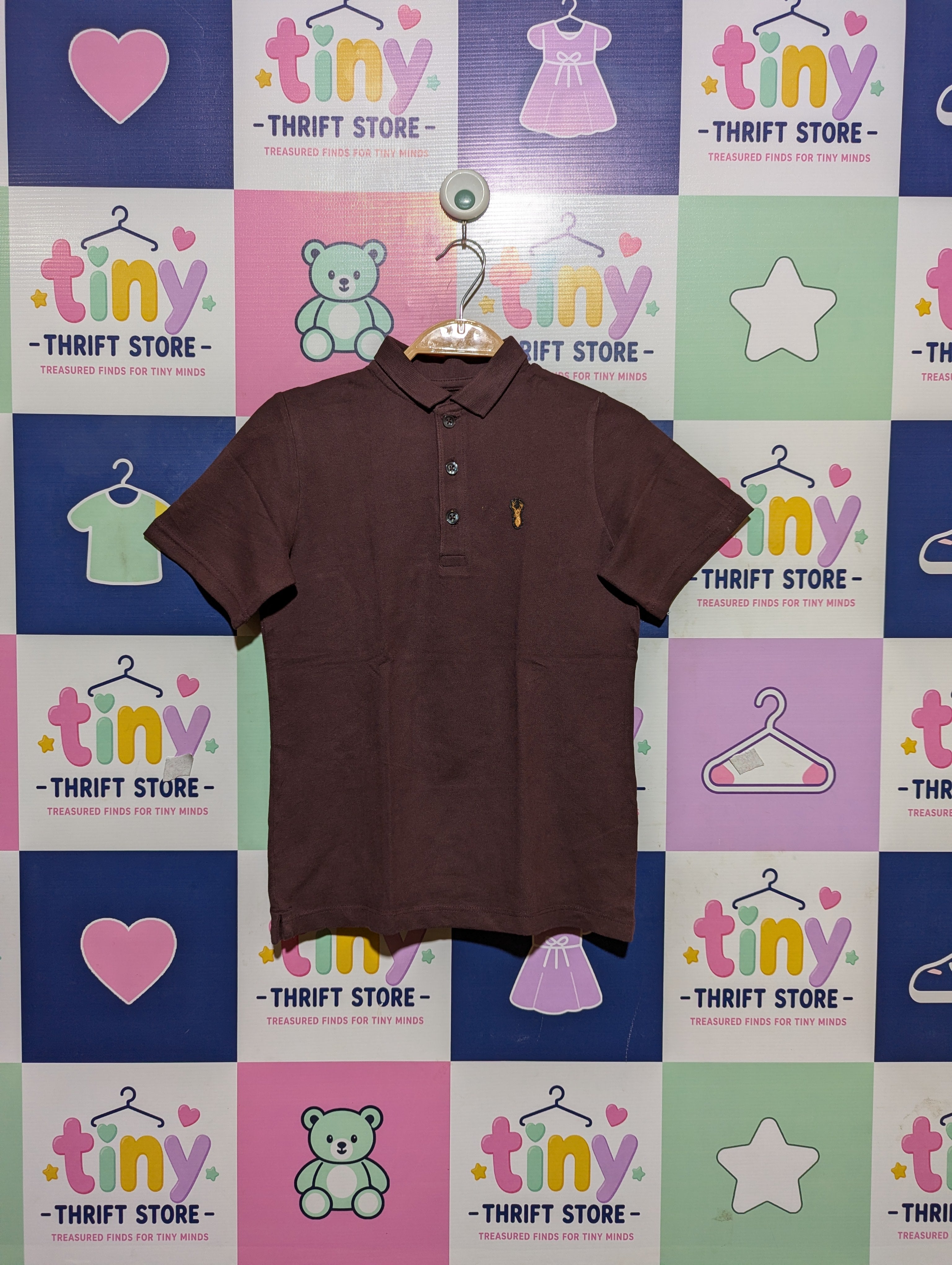 NEXT Boys Chocolate Brown Polo Shirt - Size 7 Years, Estimated Age 7 Years AB2