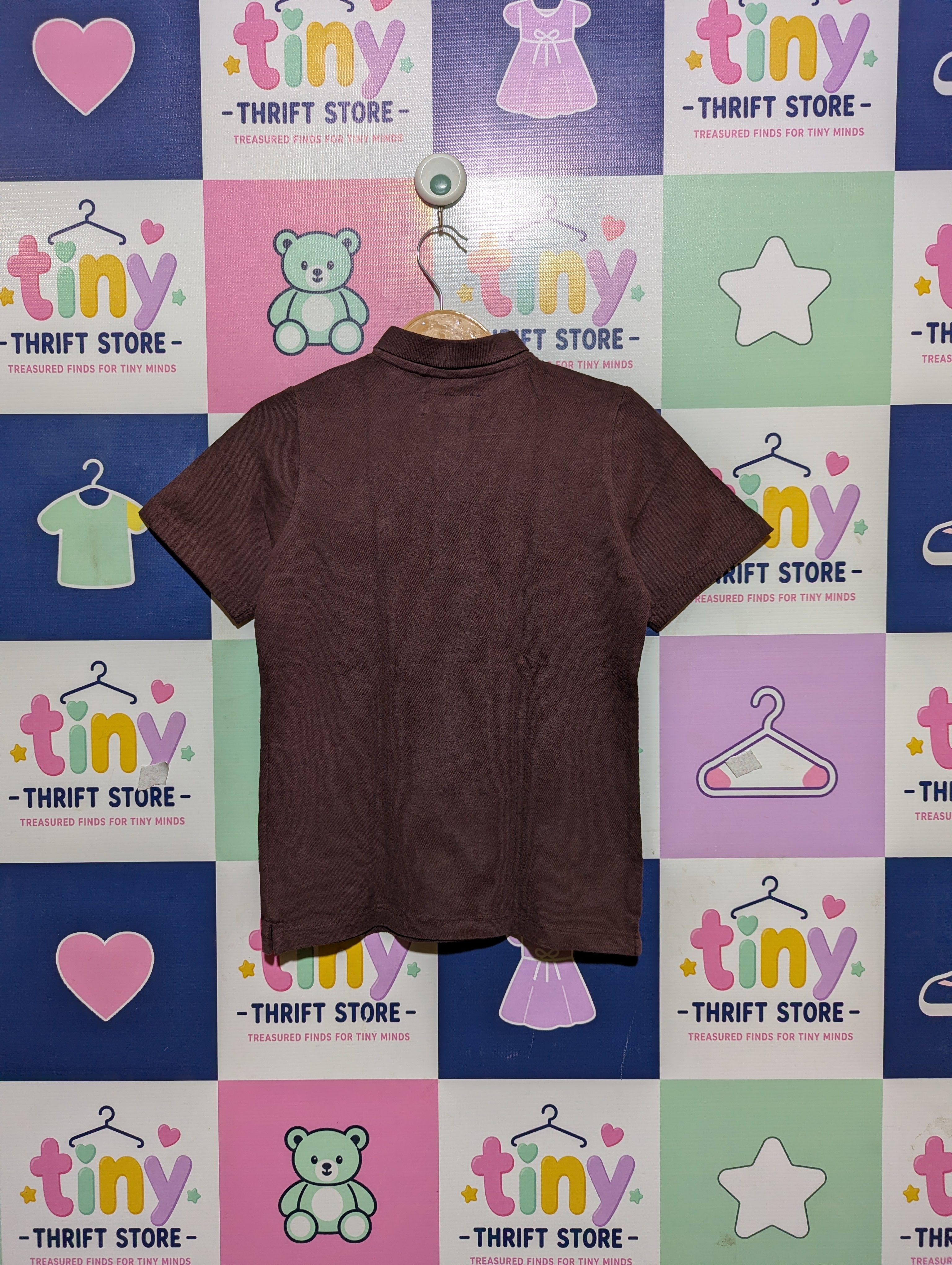 NEXT Boys Chocolate Brown Polo Shirt - Size 7 Years, Estimated Age 7 Years AB2