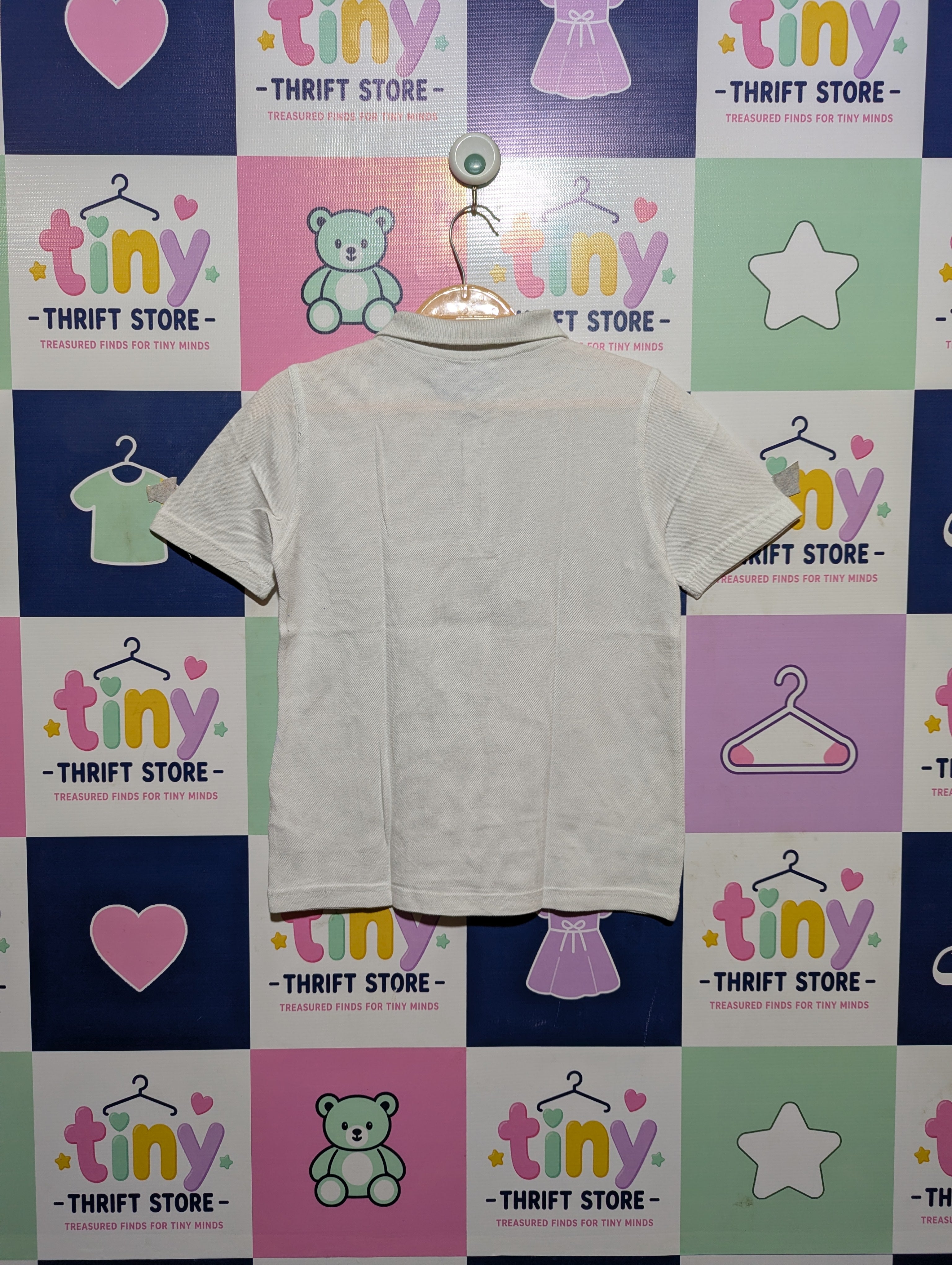 George Boys White Classic Polo Shirt - Size Estimated Age 7-8 Years AB2