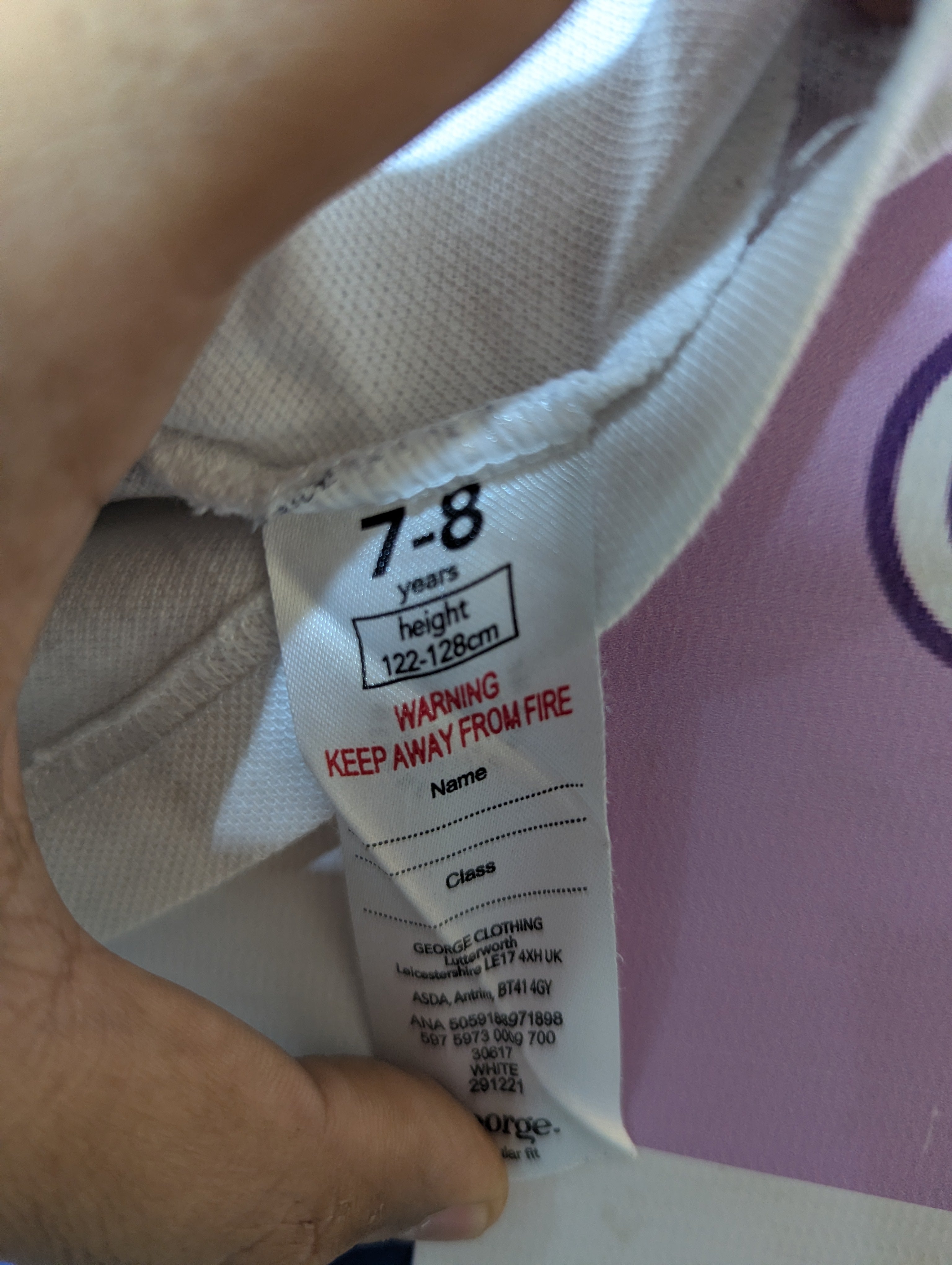 George Boys White Classic Polo Shirt - Size Estimated Age 7-8 Years AB2
