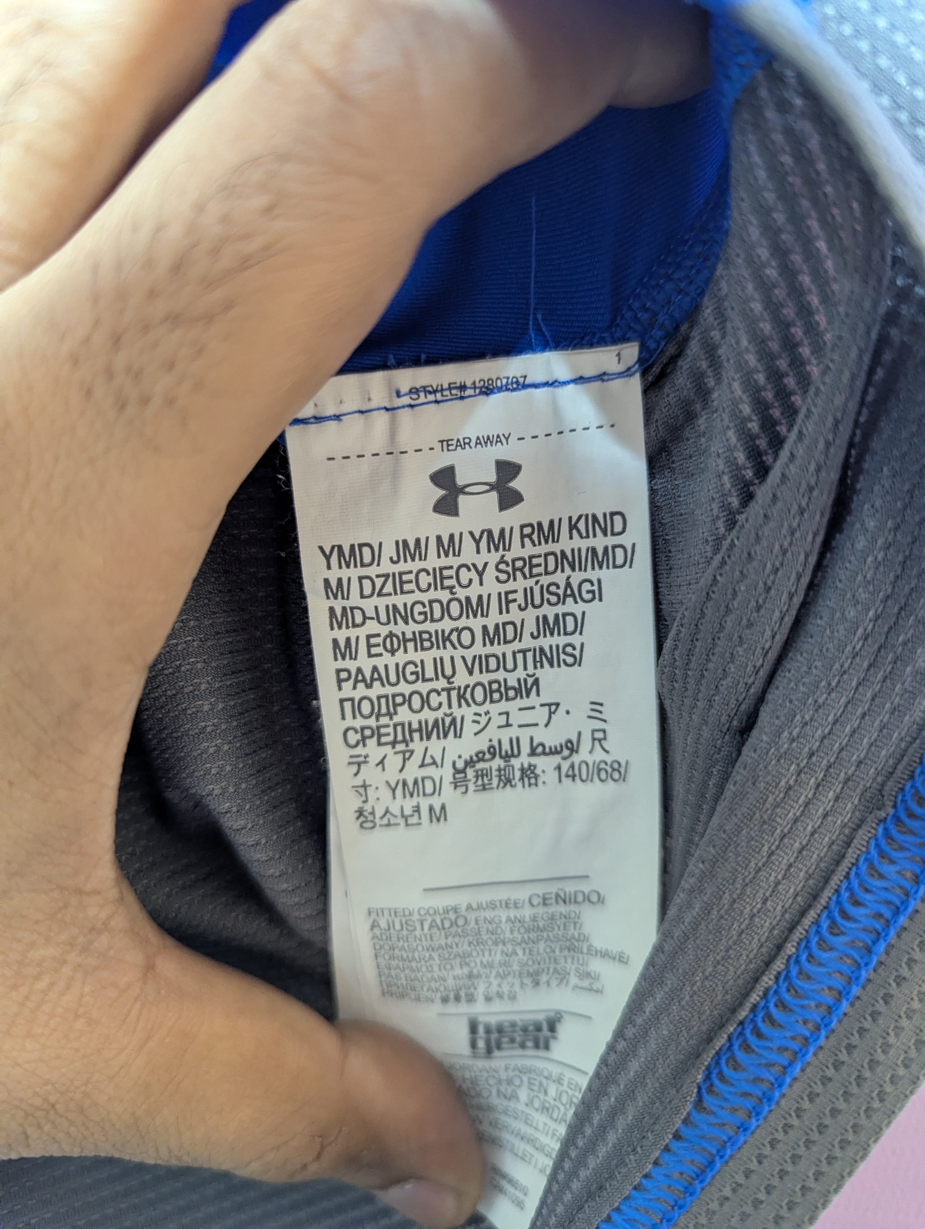Under Armour Boys Blue and Grey Performance HeatGear T-Shirt - Size Youth Medium (Y7 to 8 years) AB2