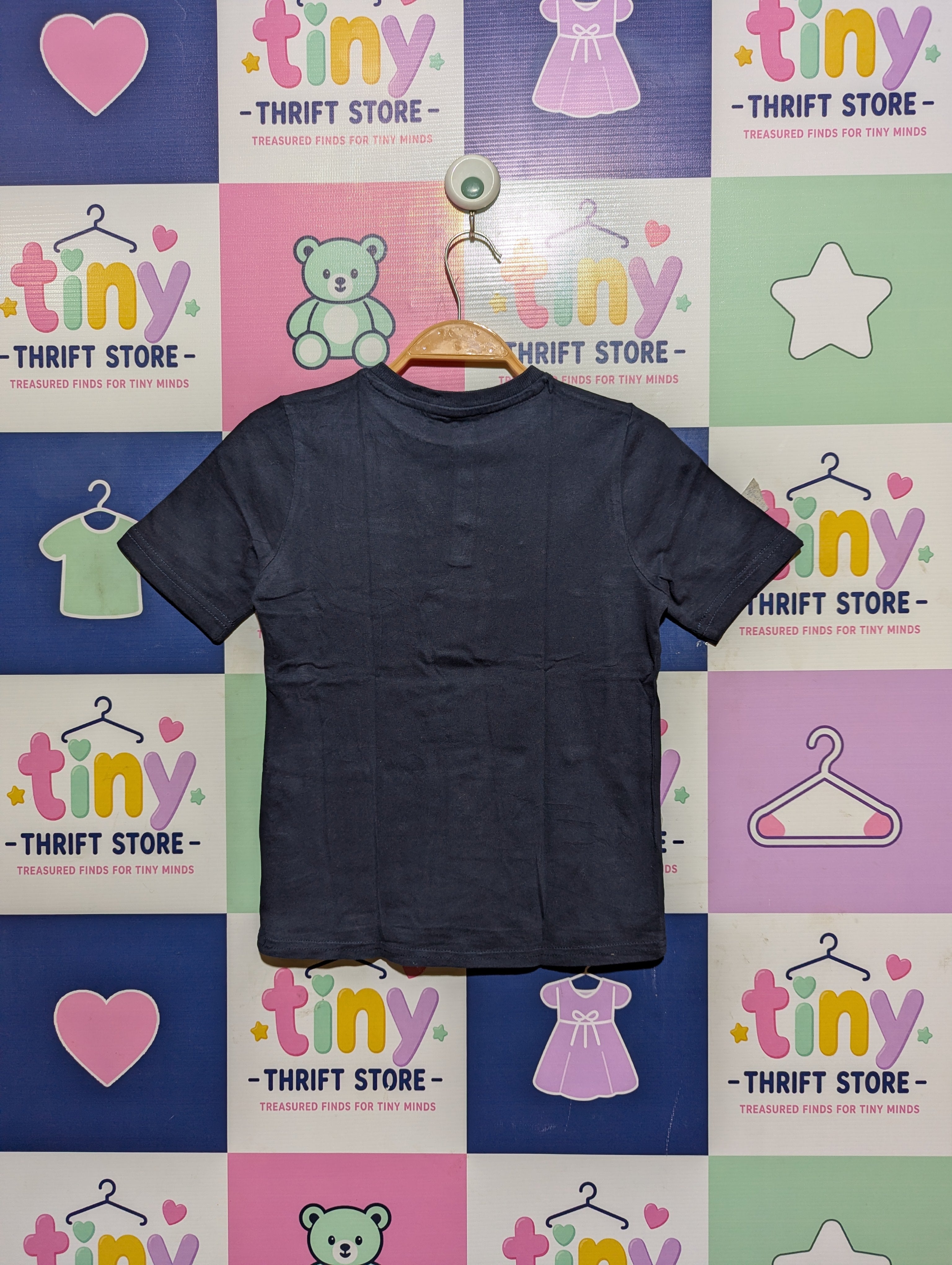 Kiabi Boys Navy Blue Henley Pocket Tee - Size 8A Estimated Age 8 Years AB2