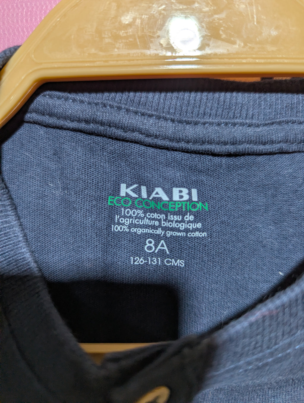 Kiabi Boys Navy Blue Henley Pocket Tee - Size 8A Estimated Age 8 Years AB2