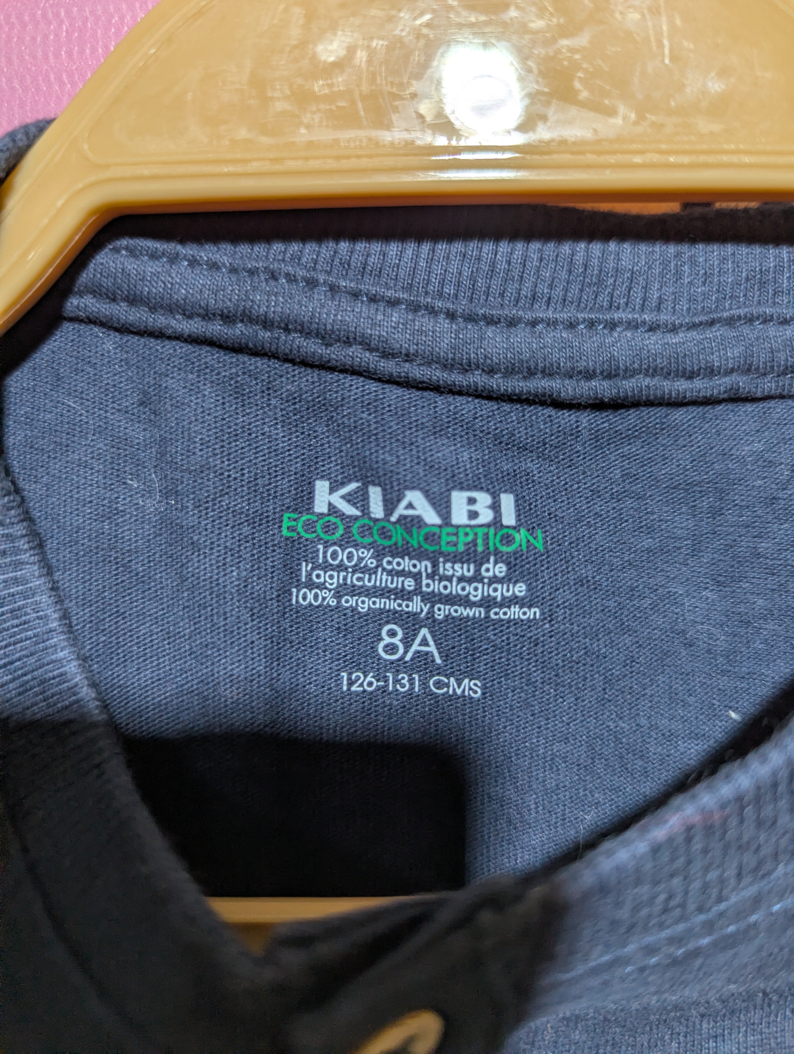 Kiabi Boys Navy Blue Henley Pocket Tee - Size 8A Estimated Age 8 Years AB2