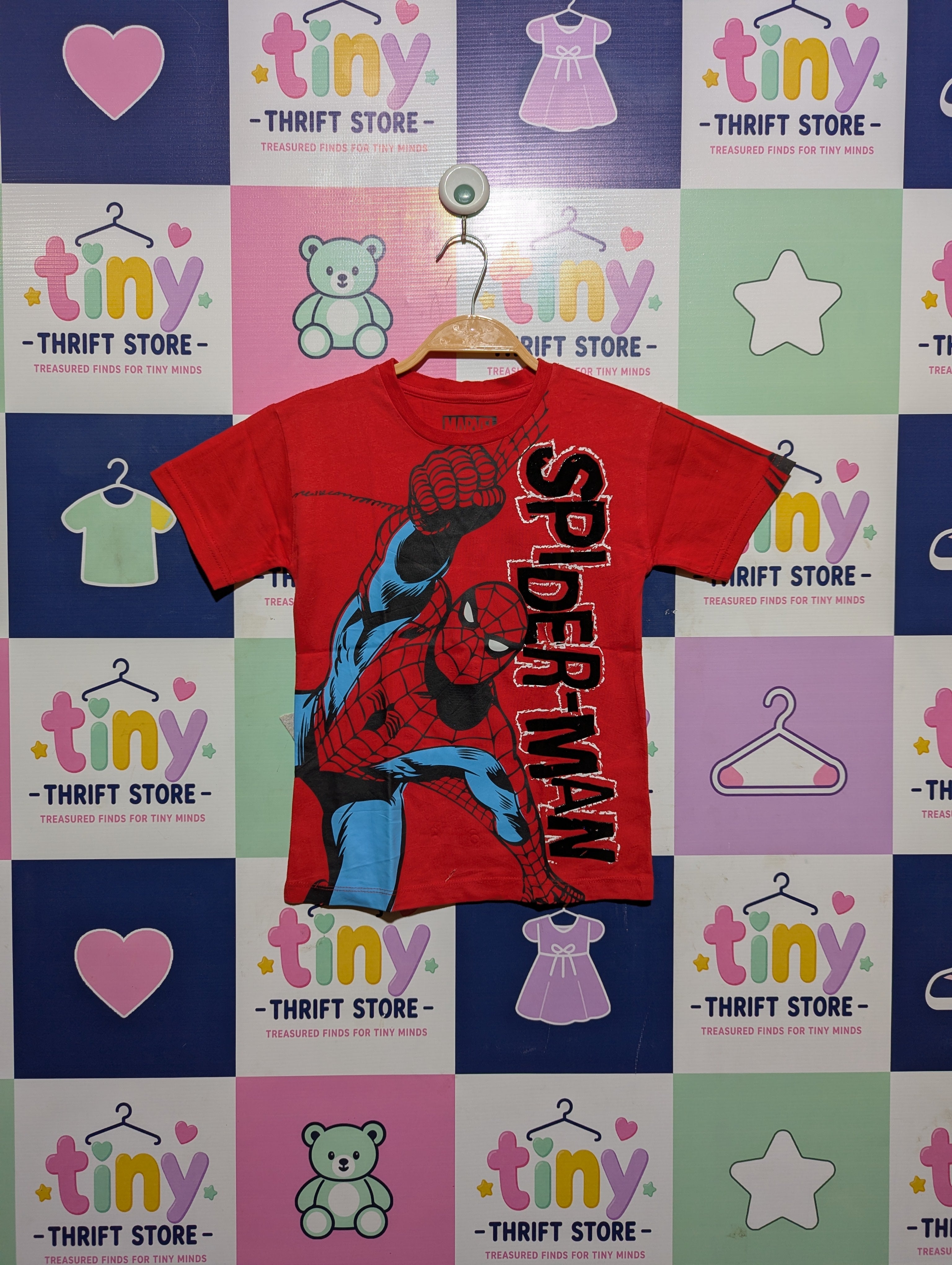 Nutmeg Boys Red "Marvel Spider-Man" Graphic Tee - Size 6-7 Years Estimated Age 6-7 Years AB2
